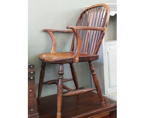A 19th Century Windsor stick back armchair