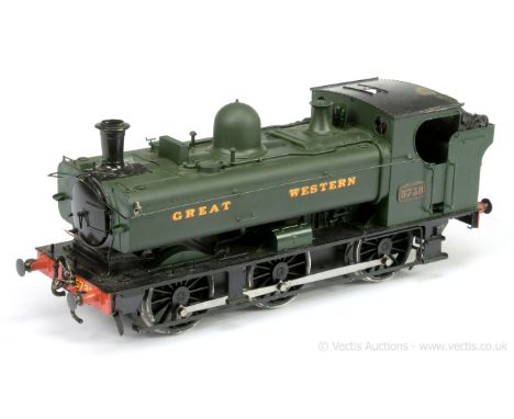 Bachmann Finescale Brass Gauge 1 1/32nd scale 0‑6‑0 Pannier Tank Loco GWR green Class 57XX No.5738 2‑rail electric. Loco has 