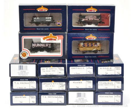 Bachmann OO Gauge group of Goods Wagons consisting of Private Owner TE Smith, Eckington, Edinburgh, JCQ KEW, Nunnery and a nu