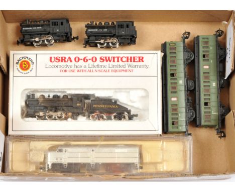 N Gauge USA and Continental Outline Locos and Rolling Stock comprising Bachmann N Gauge 50564 0-6-0 Pennsylvania Railroad USR