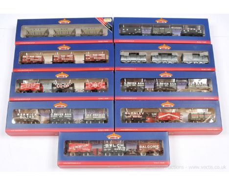 Bachmann OO Gauge 3-pack Wagons consisting of Ref 37-075K8 Open Private Owners, Ref 37-075K6 Private Owner, Ref 37-076K SECR 