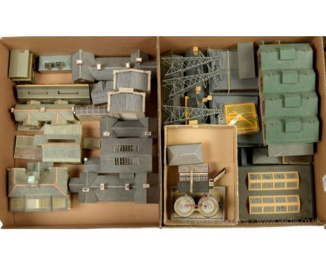 OO Gauge Cars and plastic Buildings with accessories by various manufacturers including Hornby Railways, Metcalf and Bachmann