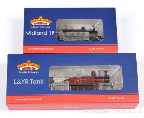 Bachmann OO Gauge pair of Steam Outline Locomotives consisting of Ref 31-168 2-4-2 Tank Loco ex L&amp;YR in LMS crimson No.10