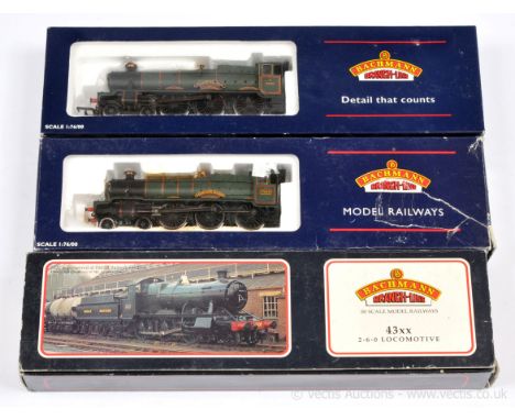 Bachmann OO Gauge trio of BR Steam Outline Locomotives consisting of Ref 31-308 4-6-0 Loco and Tender BR lined green Manor Cl