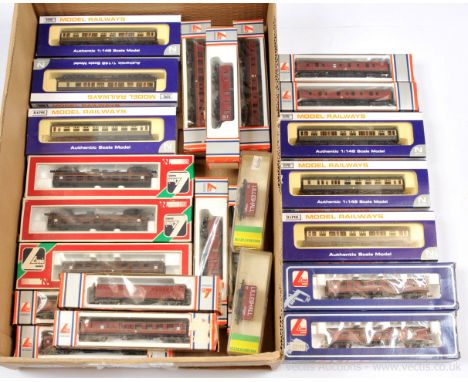 N Gauge Passenger and Goods Rolling Stock comprising Dapol 4 x GWR brown and cream Collett Passenger Coaches in Hawksworth li