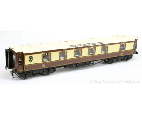 J&amp;M Models Gauge 1 (Fulgurex) Pullman Car "Lydia". Coach fitted with "Cunard White Star Line Ocean Express" coach boards,