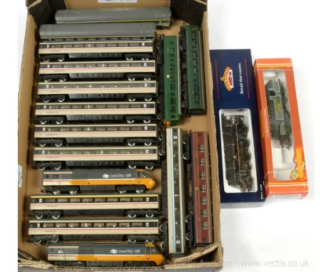 Hornby &amp; Bachmann - a boxed and unboxed group of Locos, Coaches and others to include a boxed Bachmann 31-226 Rebuilt Sco