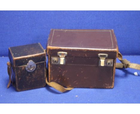 TWO ANTIQUE LEATHER CAMERA CASES