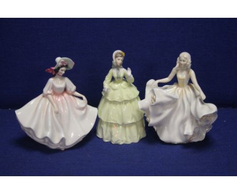 TWO ROYAL DOULTON FIGURINES 'SWEET 17' AND 'SUNDAY BEST' TOGETHER WITH A ROYAL WORCESTER FIGURINE 'SINCERITY'