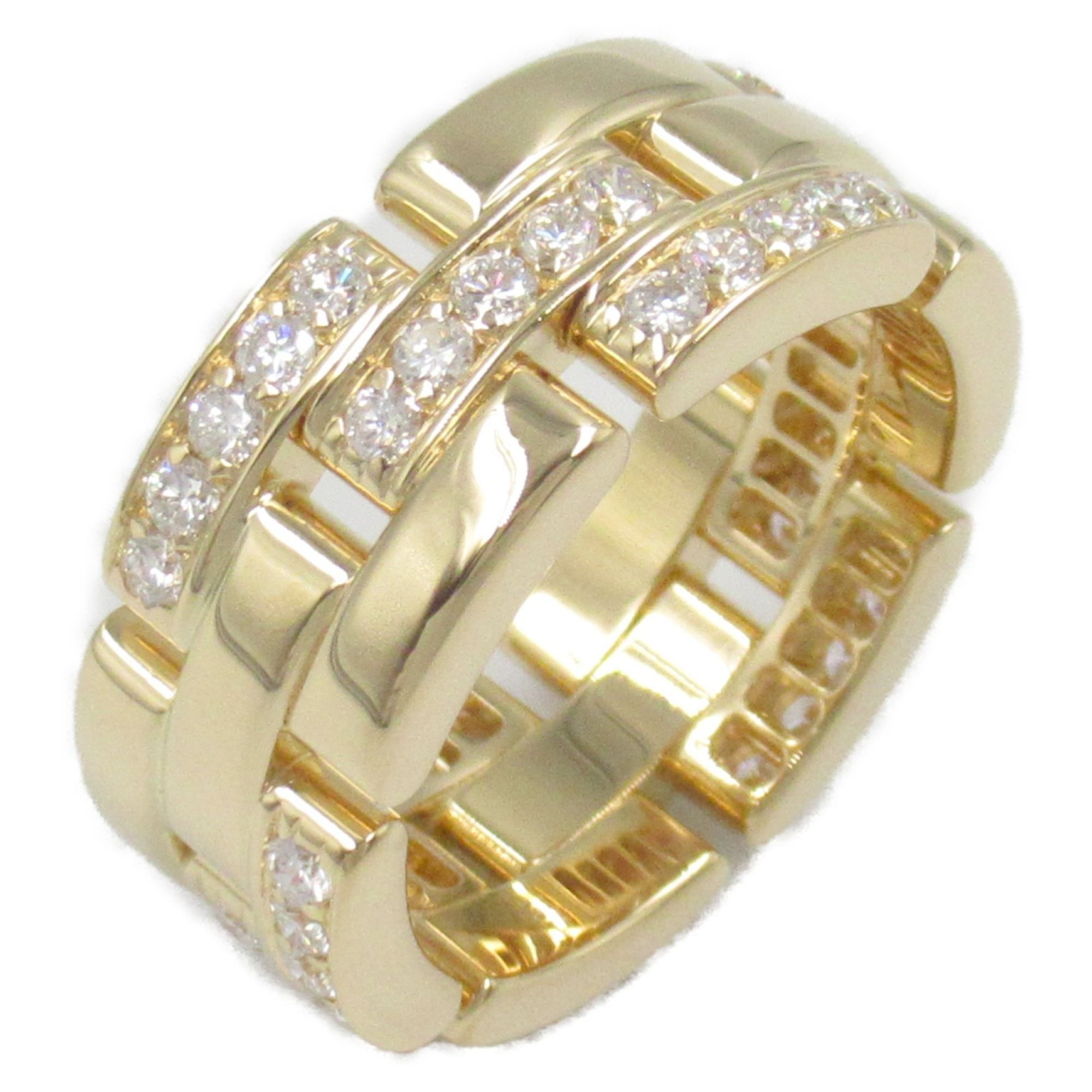 Cartier Maillon Panthère Half Diamond Ring, 18K Yellow Gold with Diamonds, Clear, for Women