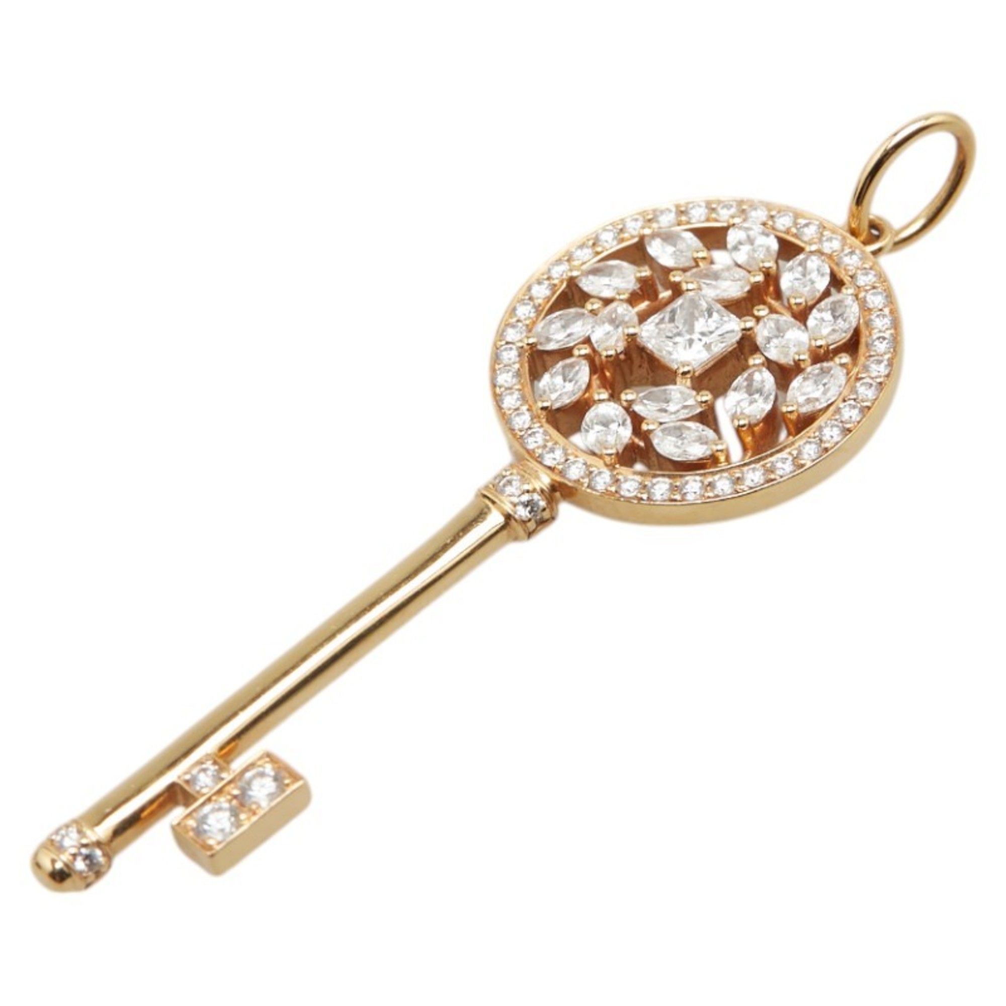 Tiffany Victoria Diamond Vine Circle Key Pendant in 18K Yellow Gold for Women. TIFFANY & Co.