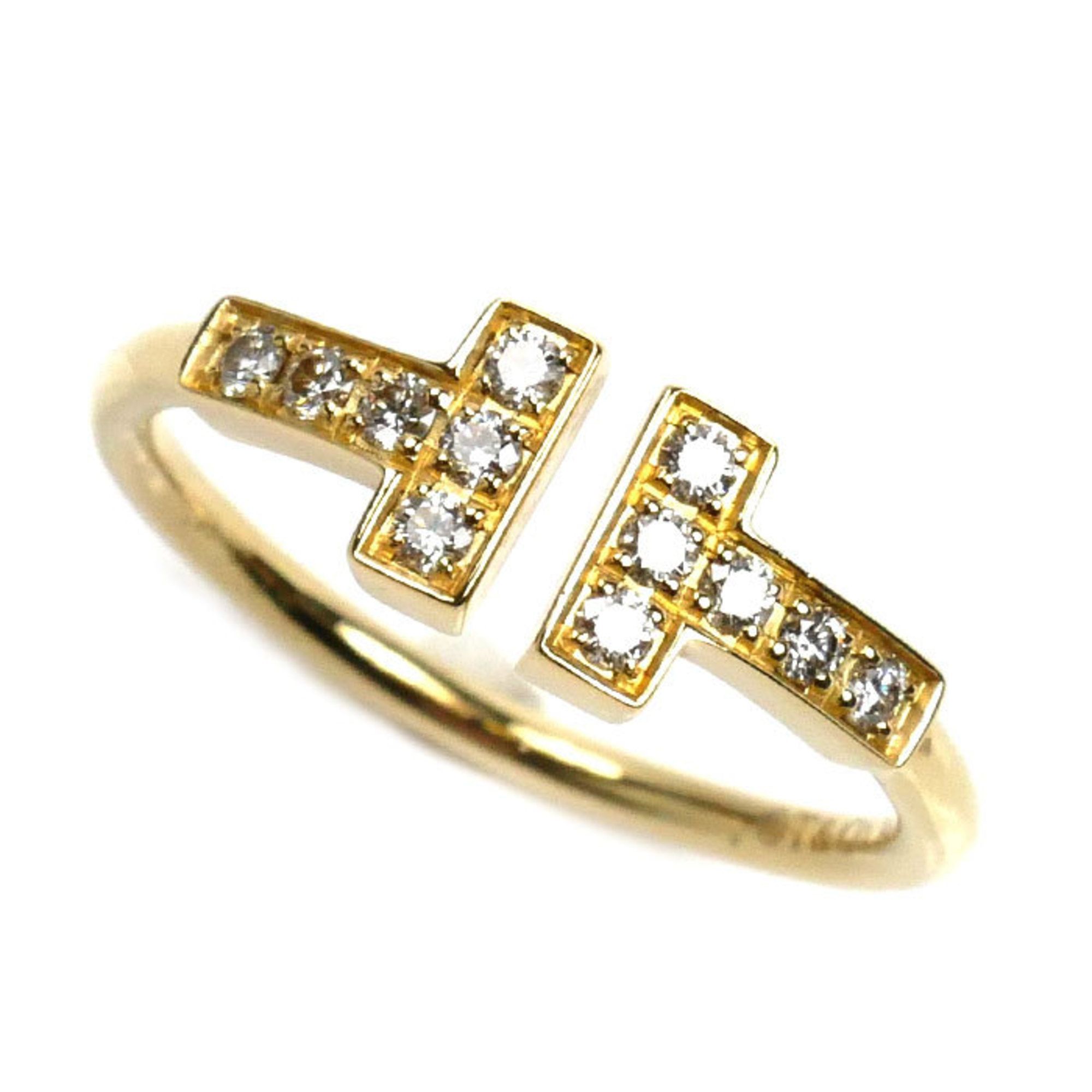 TIFFANY&Co. Tiffany 18KYG Yellow Gold T-Wire Ring 60147099 Diamond Size 9 2.2g Women's