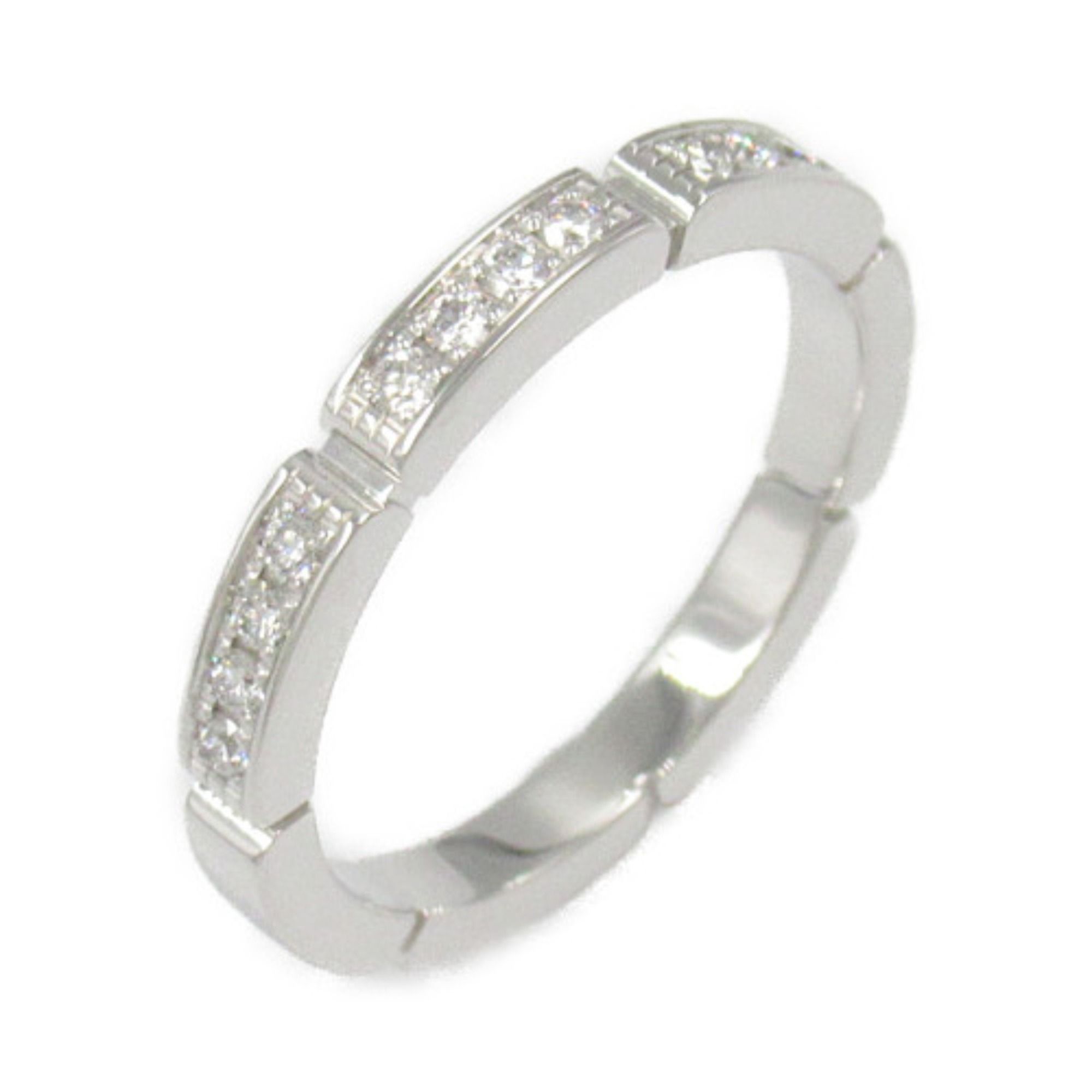 Cartier Maillon Panthère Half Diamond Ring in 18K White Gold with Diamonds, Clear, for Women, B42210
