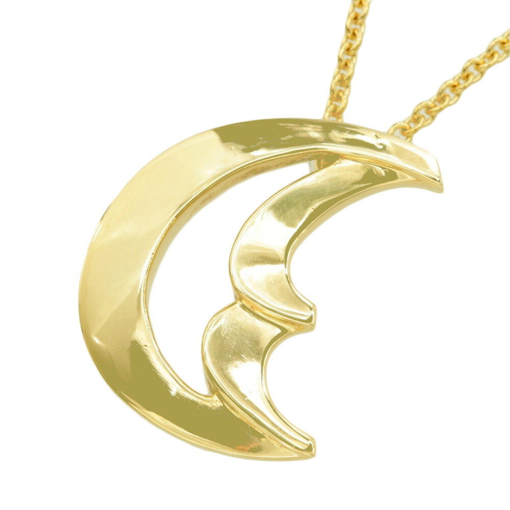 Like new Tiffany & Co. 9.8g Crescent Moon Necklace, 18K Yellow Gold