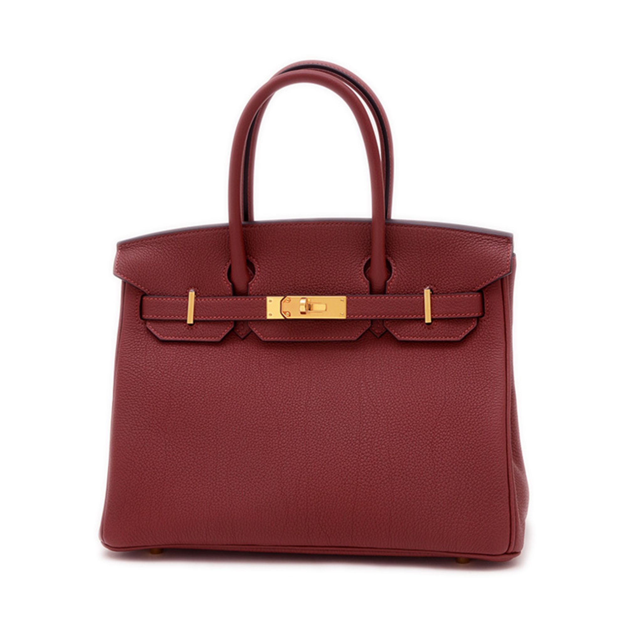 Hermes Birkin 30 Handbag Togo Rouge Ash Gold Hardware K Stamp BP