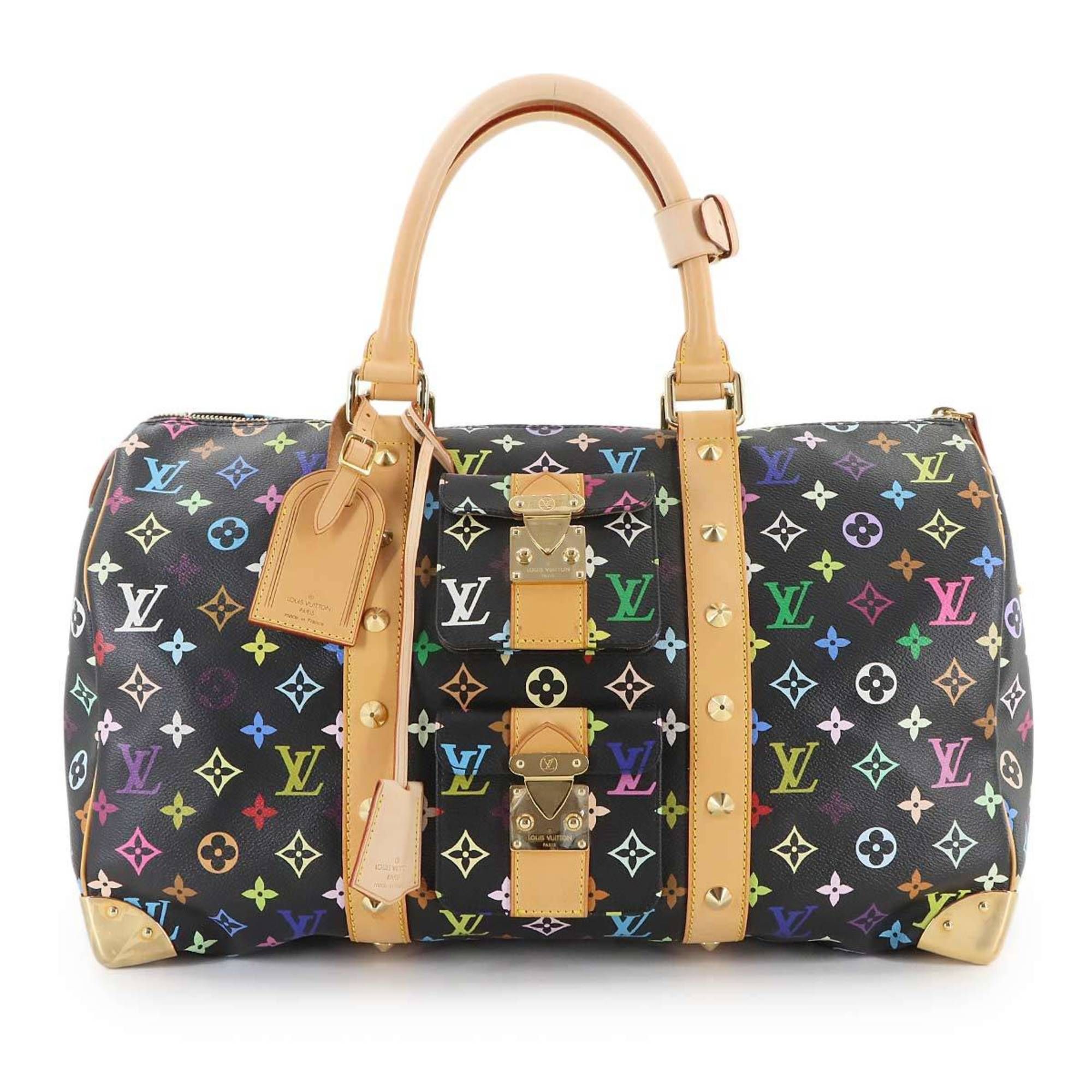 Louis Vuitton Monogram Multicolore Keepall 45 Boston Bag in Noir, M92640, Gold Hardware