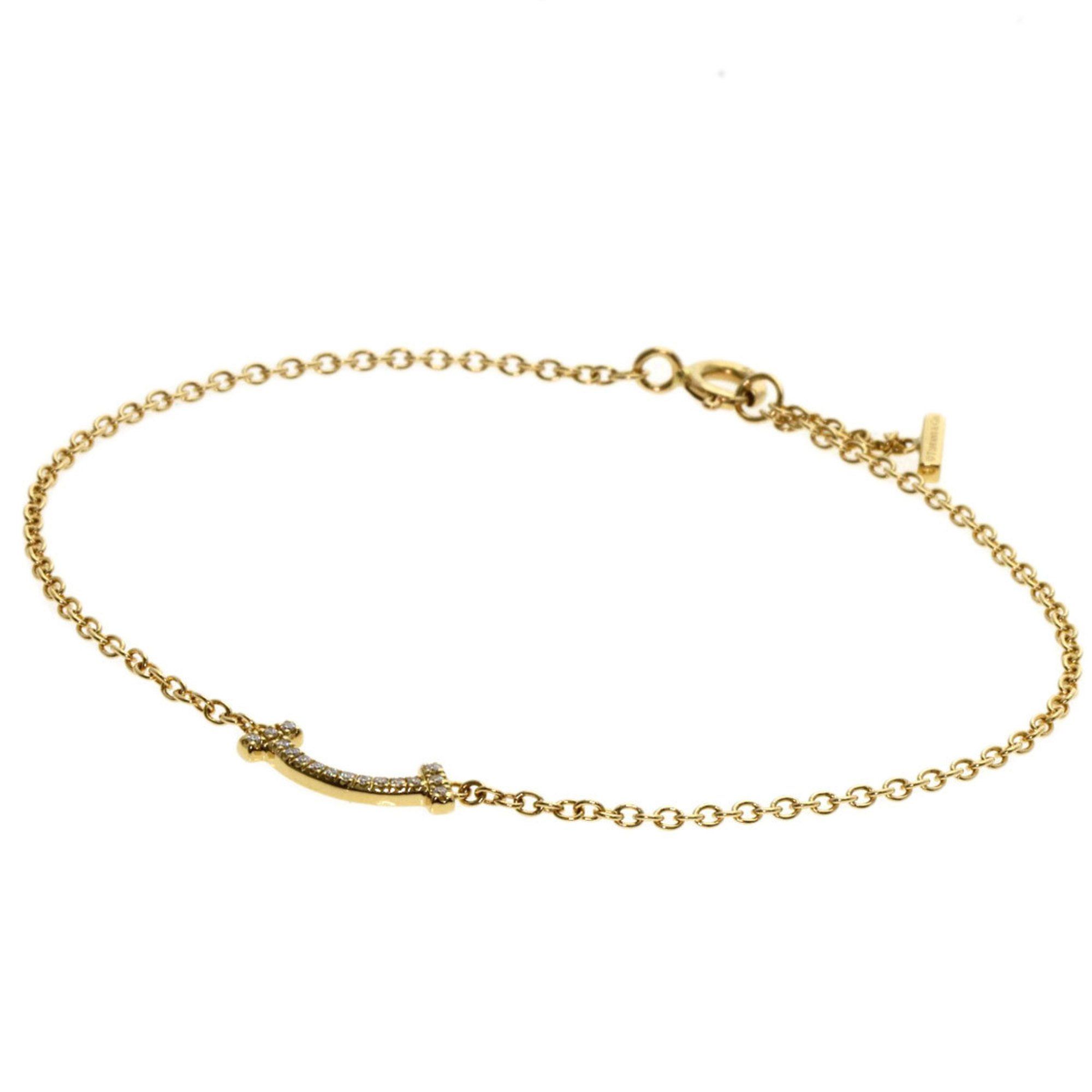 Tiffany T Smile Mini Diamond Bracelet in 18K Yellow Gold for Women. TIFFANY & Co.