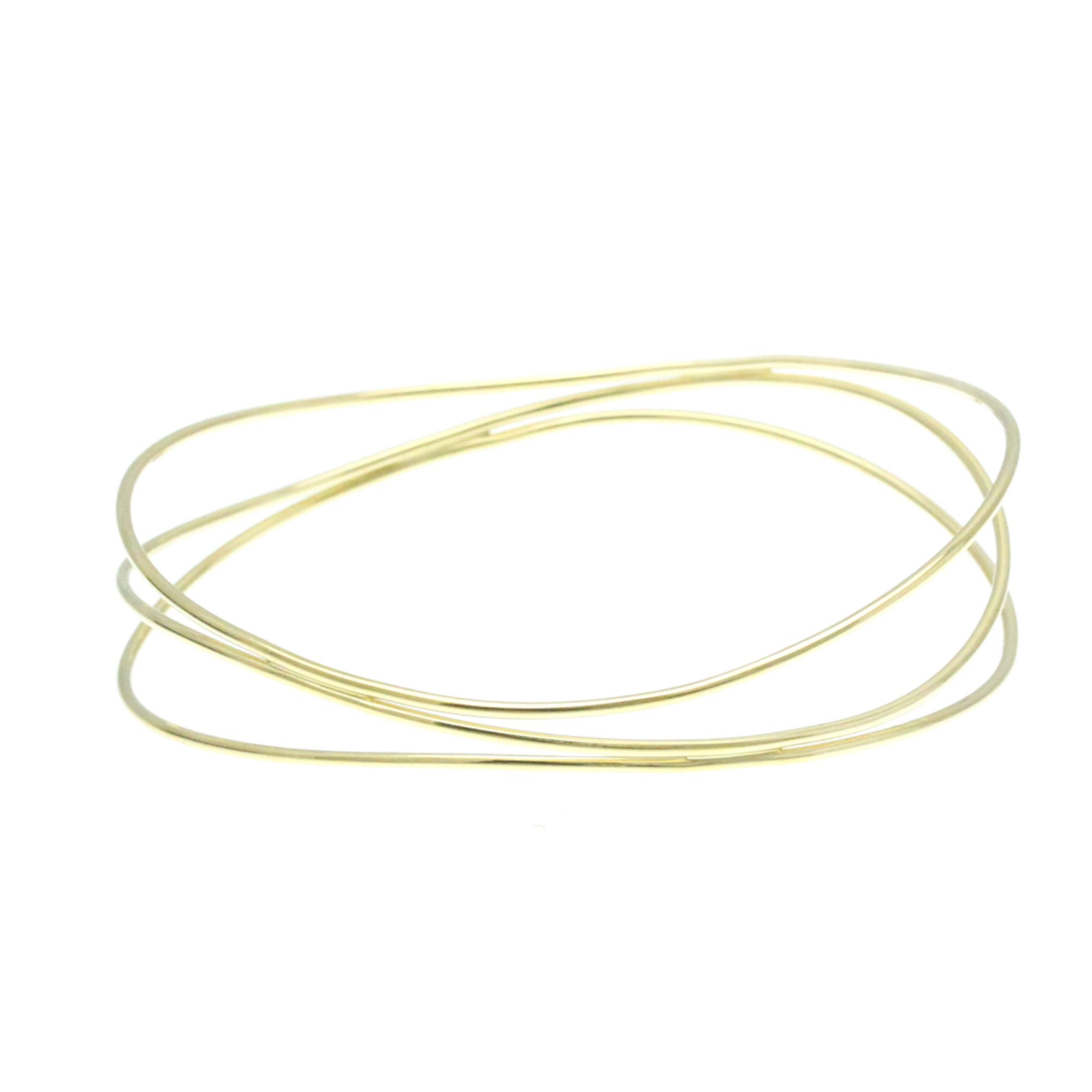 Tiffany Elsa Peretti Wave 3 Row Bangle Yellow Gold (18K) No Stone Bangle Gold