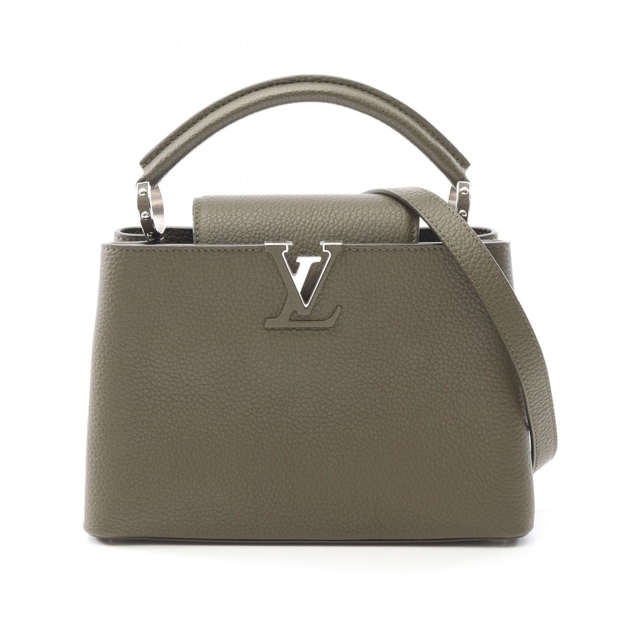 Louis Vuitton Capucines BB Khaki Handbag Taurillon Leather Women's M57227