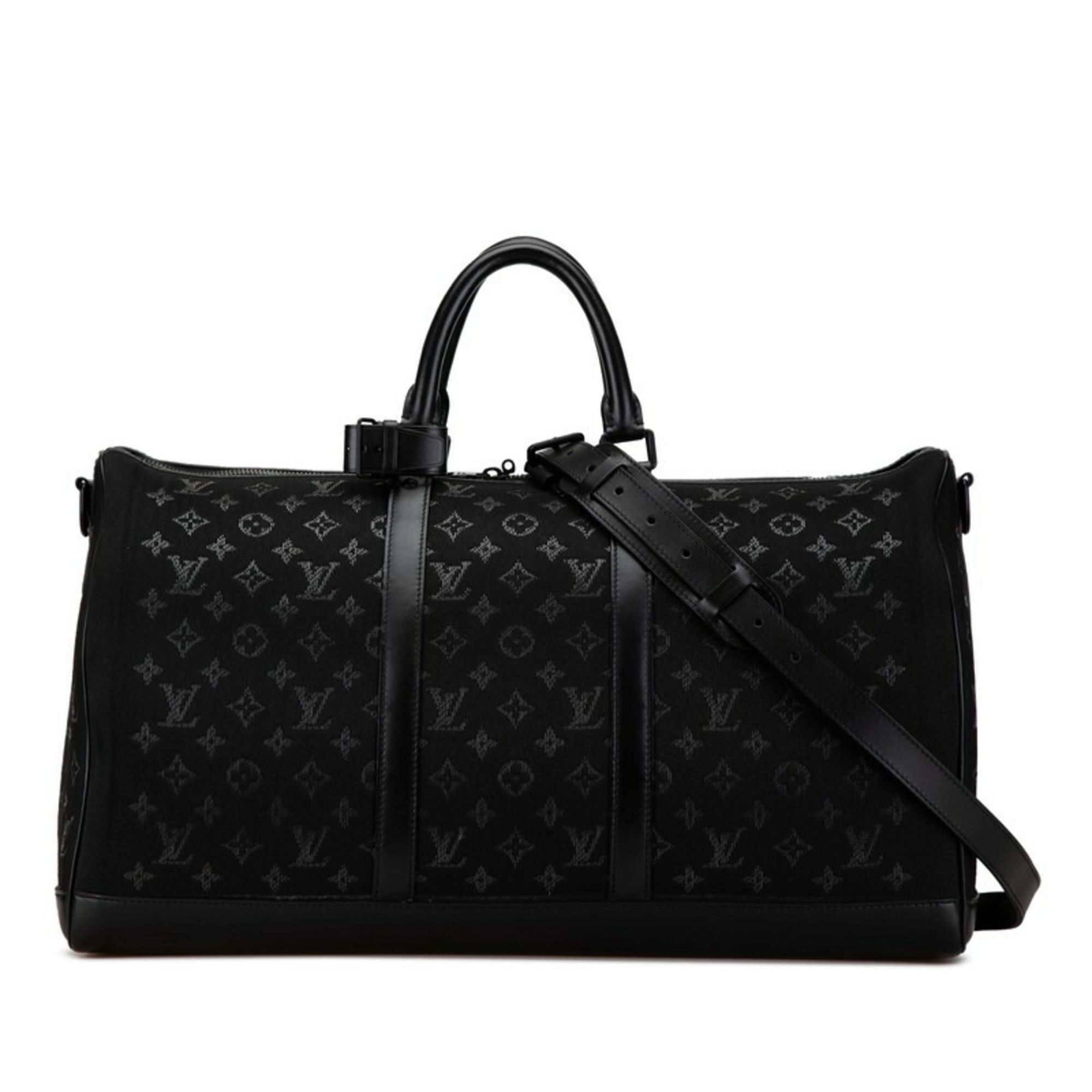 Louis Vuitton Monogram Light Up Keepall Bandouliere 50 Boston Bag Shoulder M44770 Black Canvas Leath