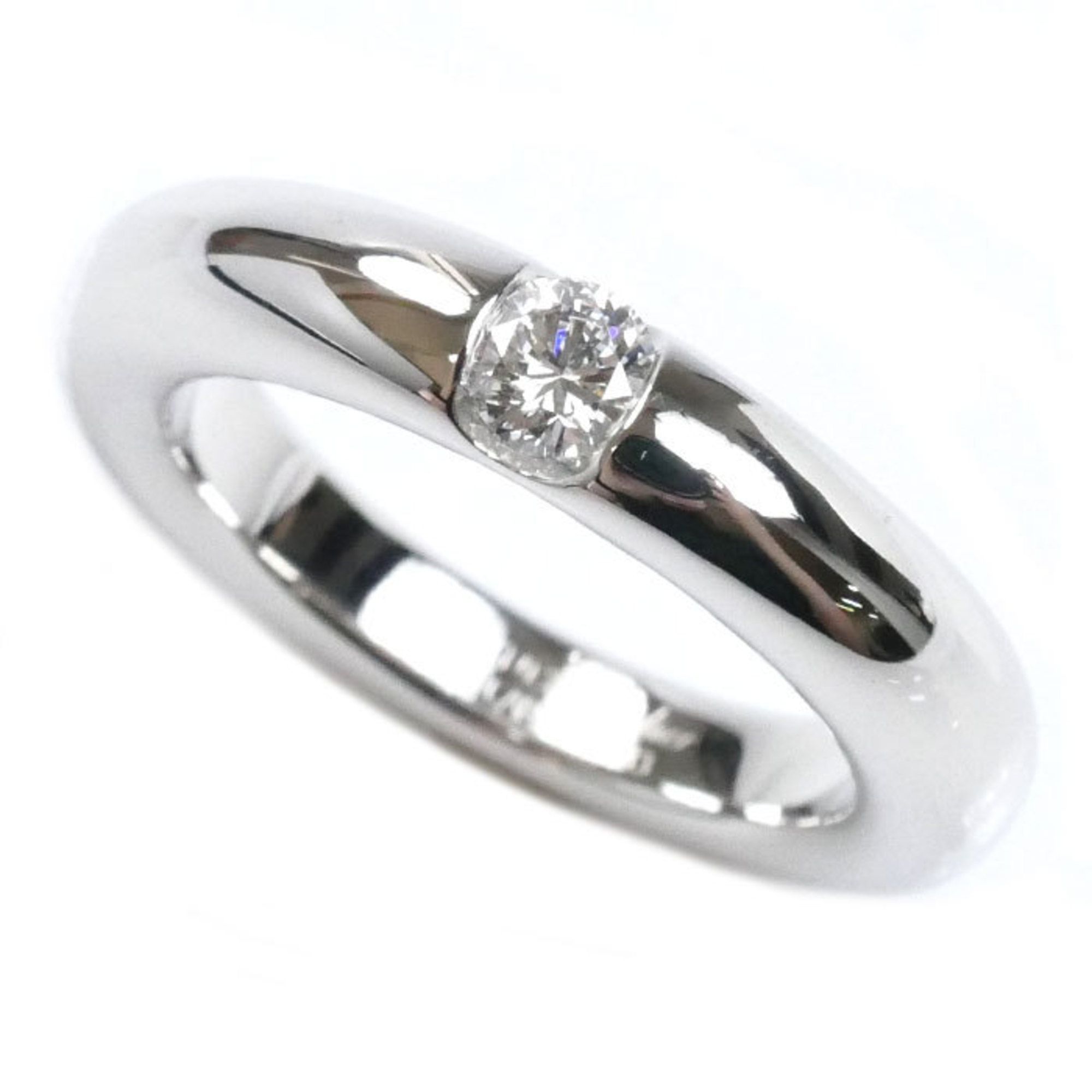 CARTIER 18K White Gold Ellipse Ring with 0.25ct Diamonds, Size 13.5, 54mm, 10.8g, Women's