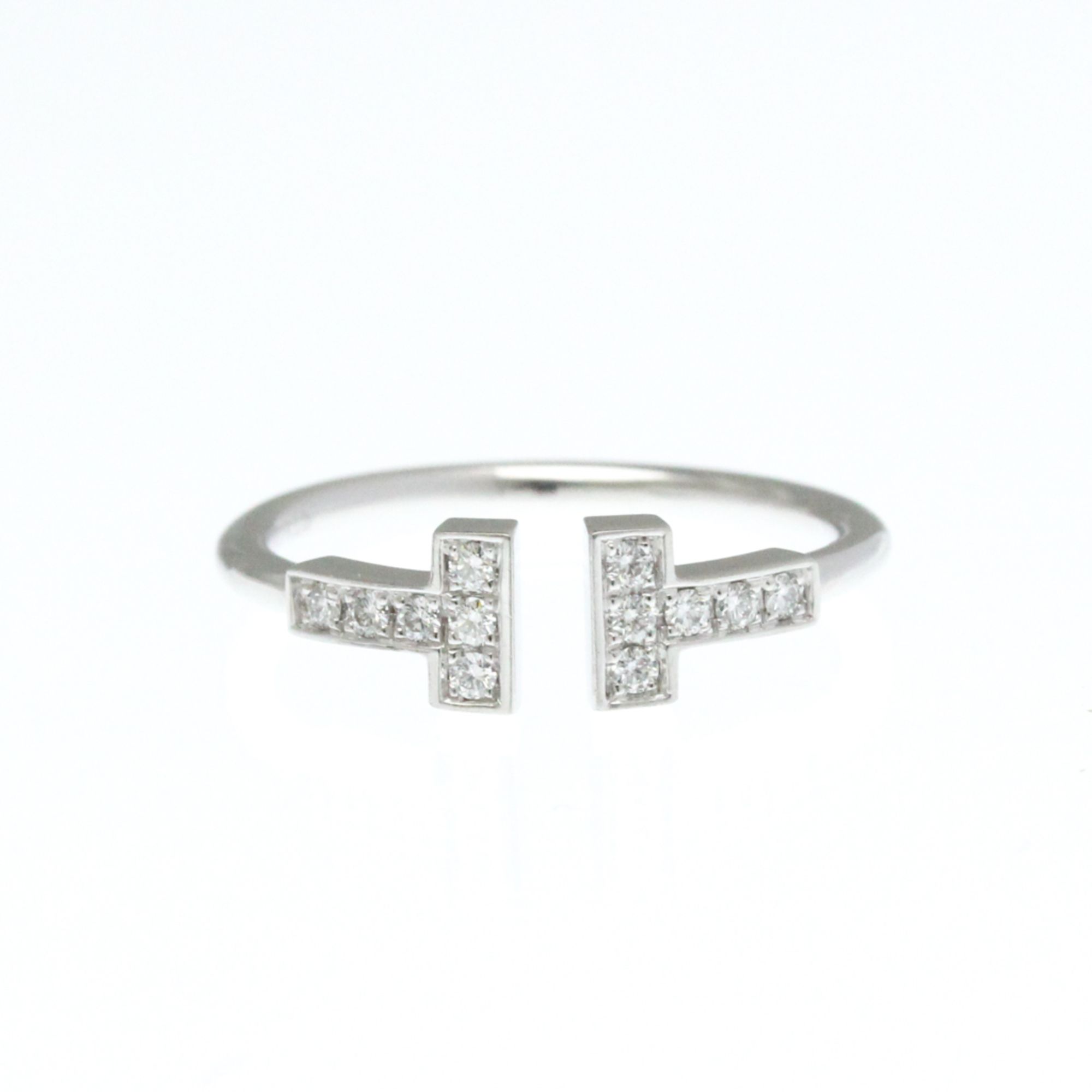 Tiffany T-wire Ring With Diamond White Gold (18K) Fashion Diamond Band Ring Silver