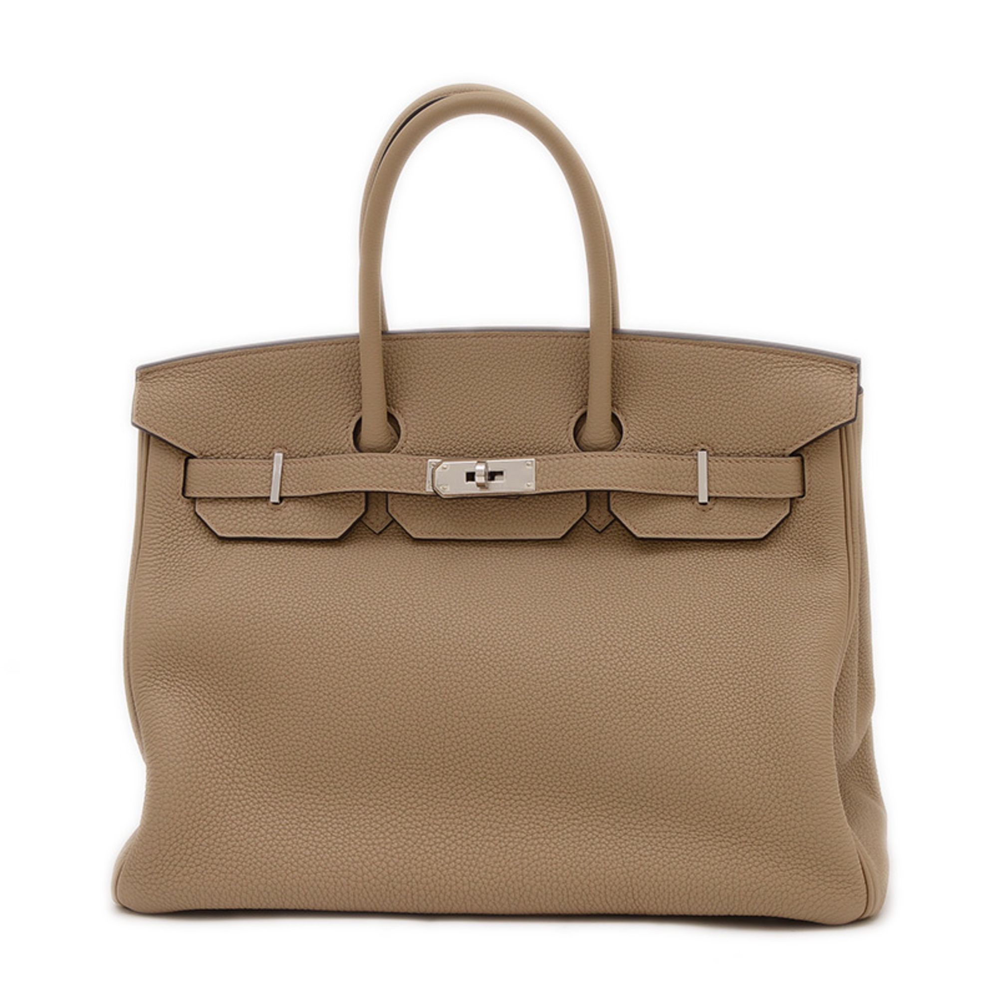 Hermes Hermès Birkin 35 Handbag in Togo Beige Marfa with Silver Hardware and Double Stamp