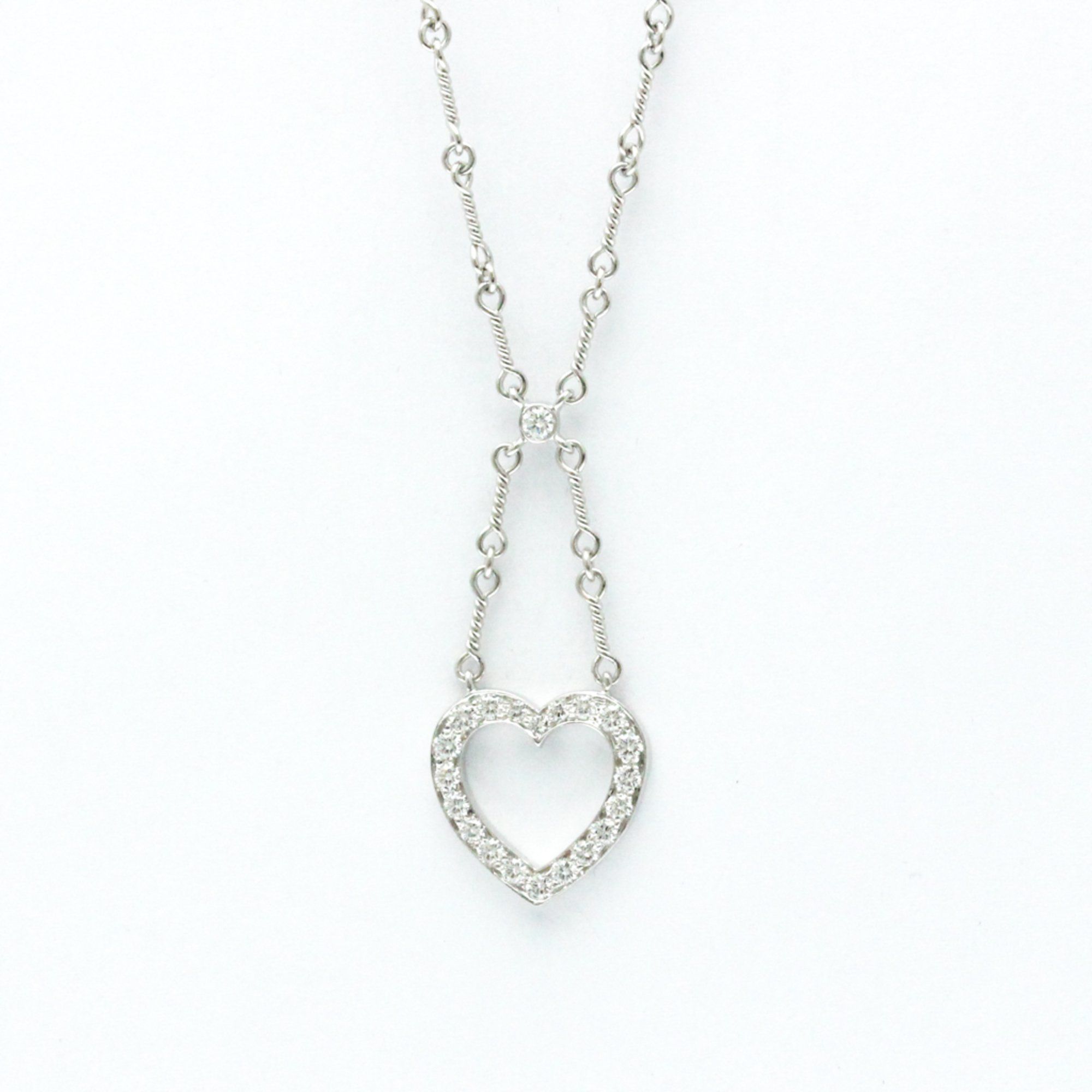 Tiffany Sentimental Heart Diamond Necklace Diamond Men,Women Fashion Pendant Necklace (Silver)