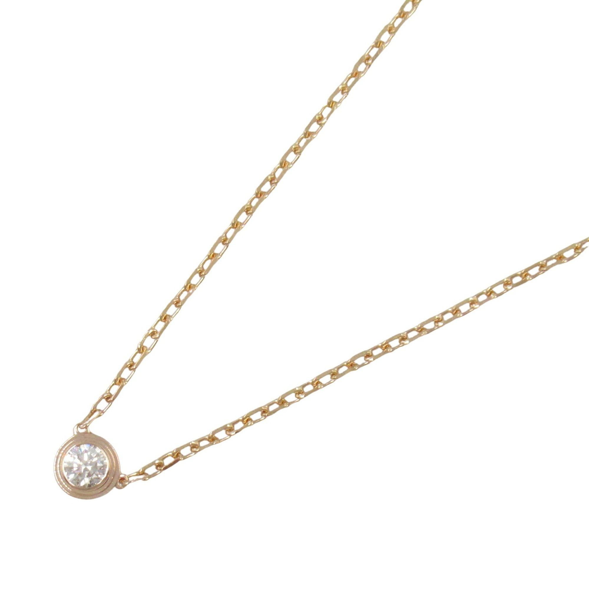 Cartier Amour Necklace, Small, 18K Pink Gold with Diamonds, Clear, for Women