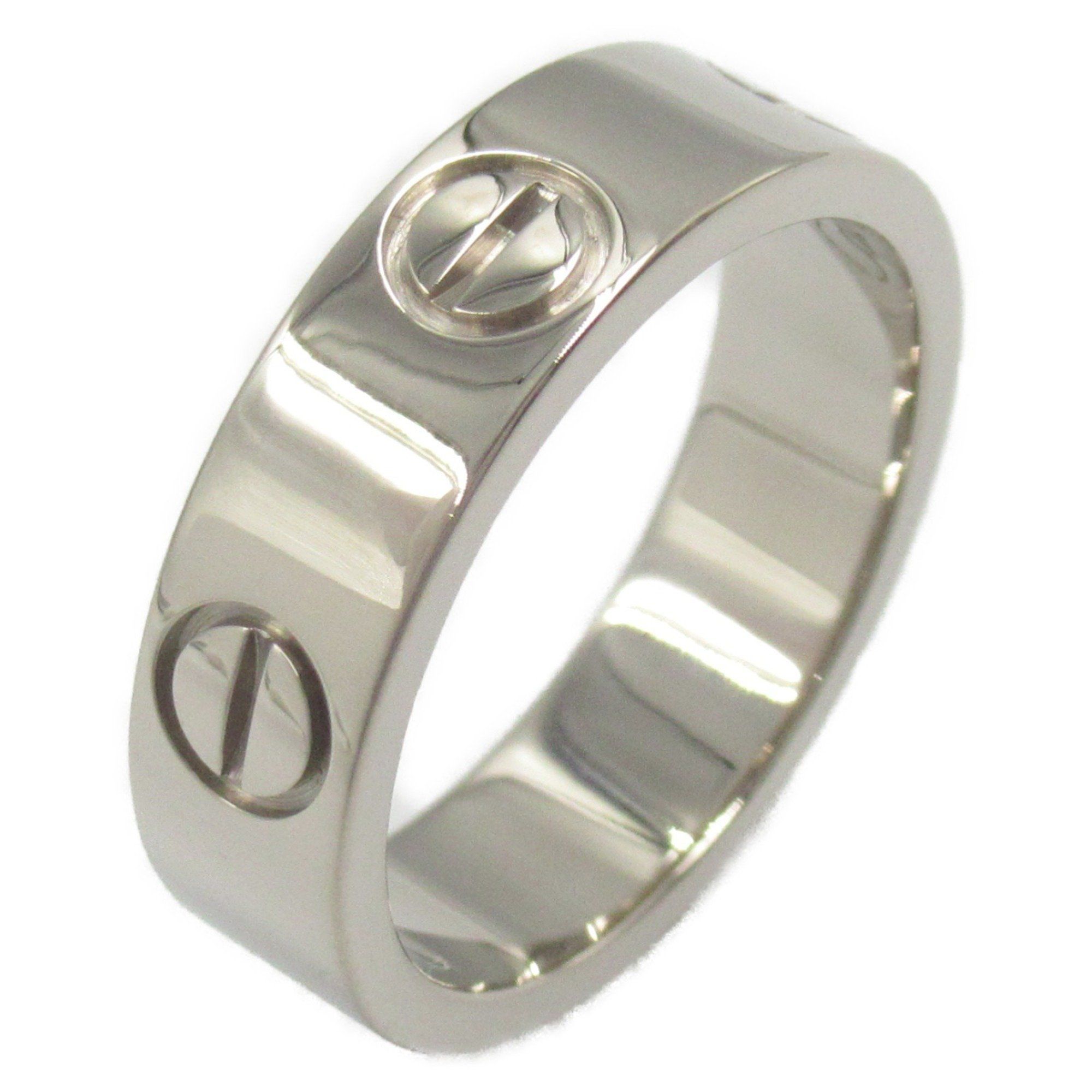 Cartier Love Ring, 18K White Gold, Men's, Women's, Silver