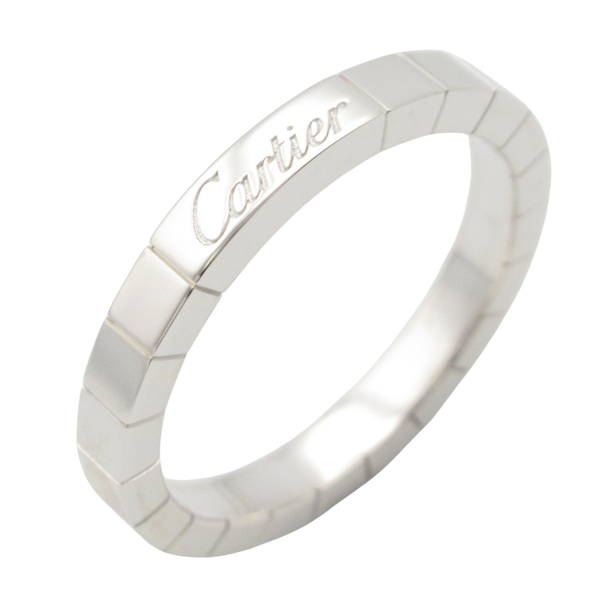 Cartier Lanier Ring, 18K White Gold (K18WG) for Men and Women, Silver