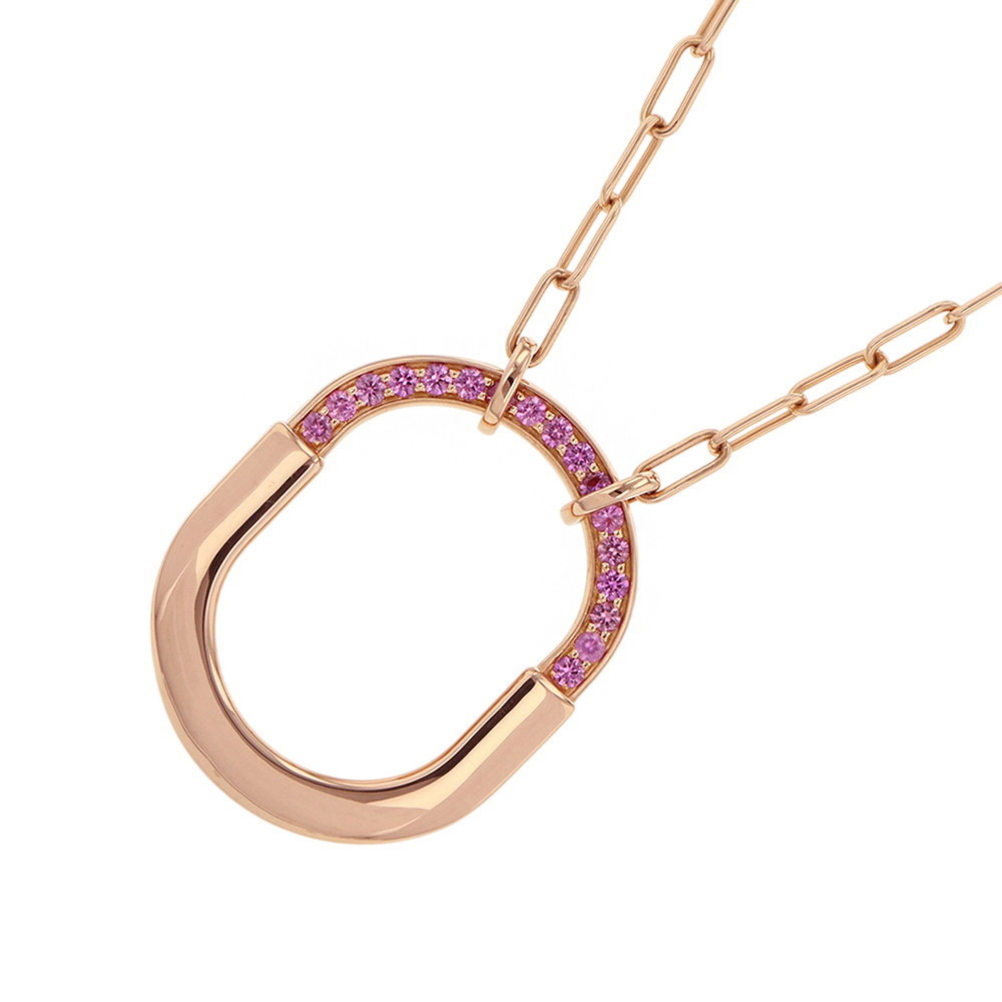 Tiffany Rock pendant necklace with a medium pink sapphire and total of 0.42 carats in 18K gold (7396