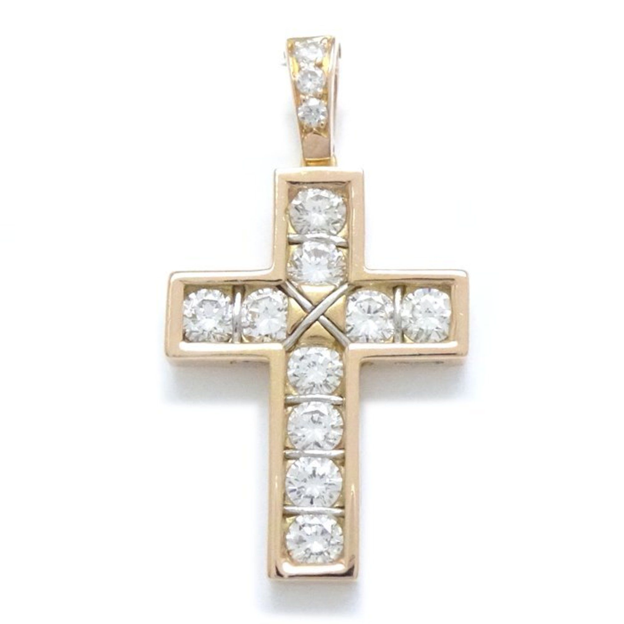 CARTIER Aurora Cross Pendant Top Diamond B7003242 K18PG Pink Gold 293020