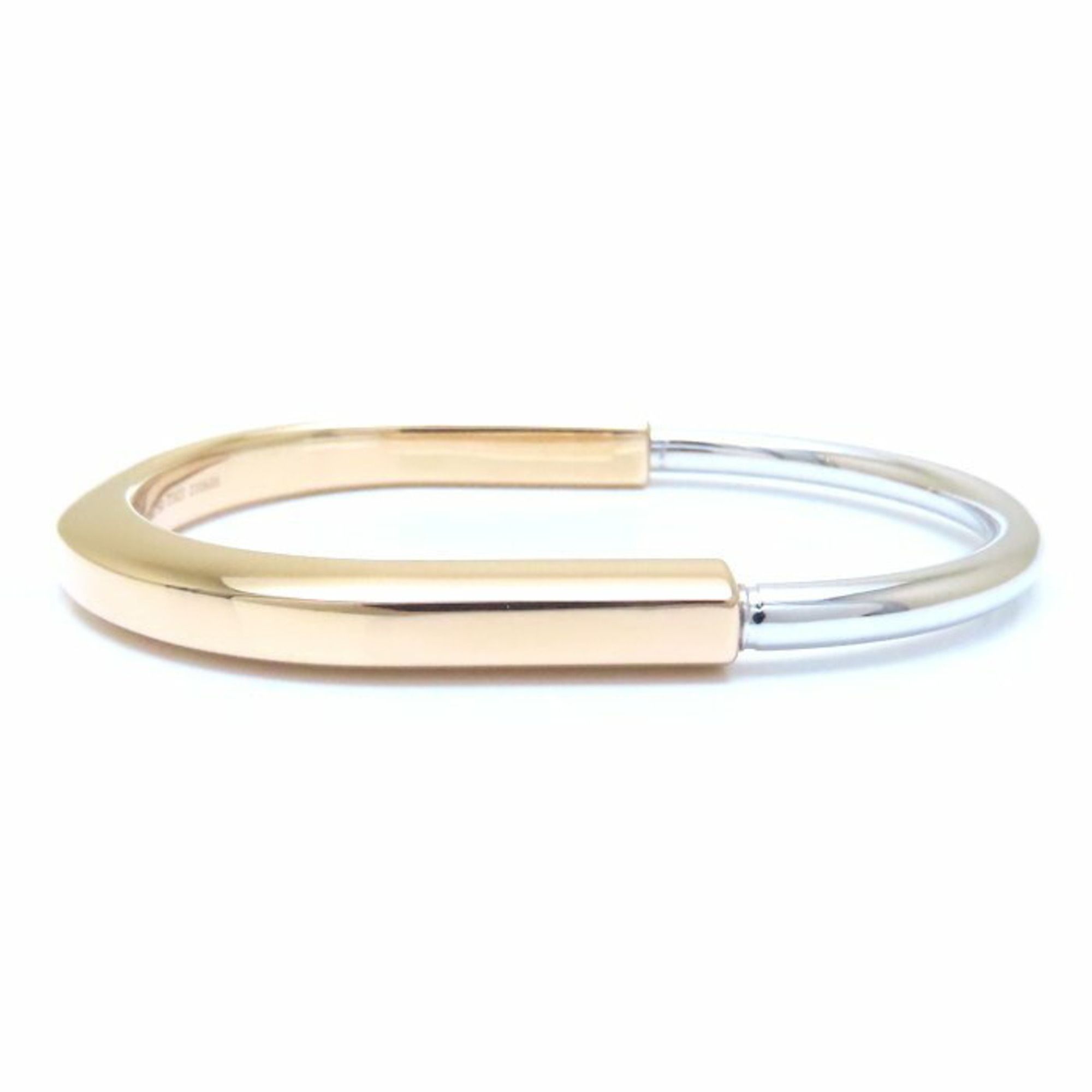 TIFFANY & Co. Tiffany Lock Bangle, Large, 73027411, 18K Rose Gold and White Gold, 294122