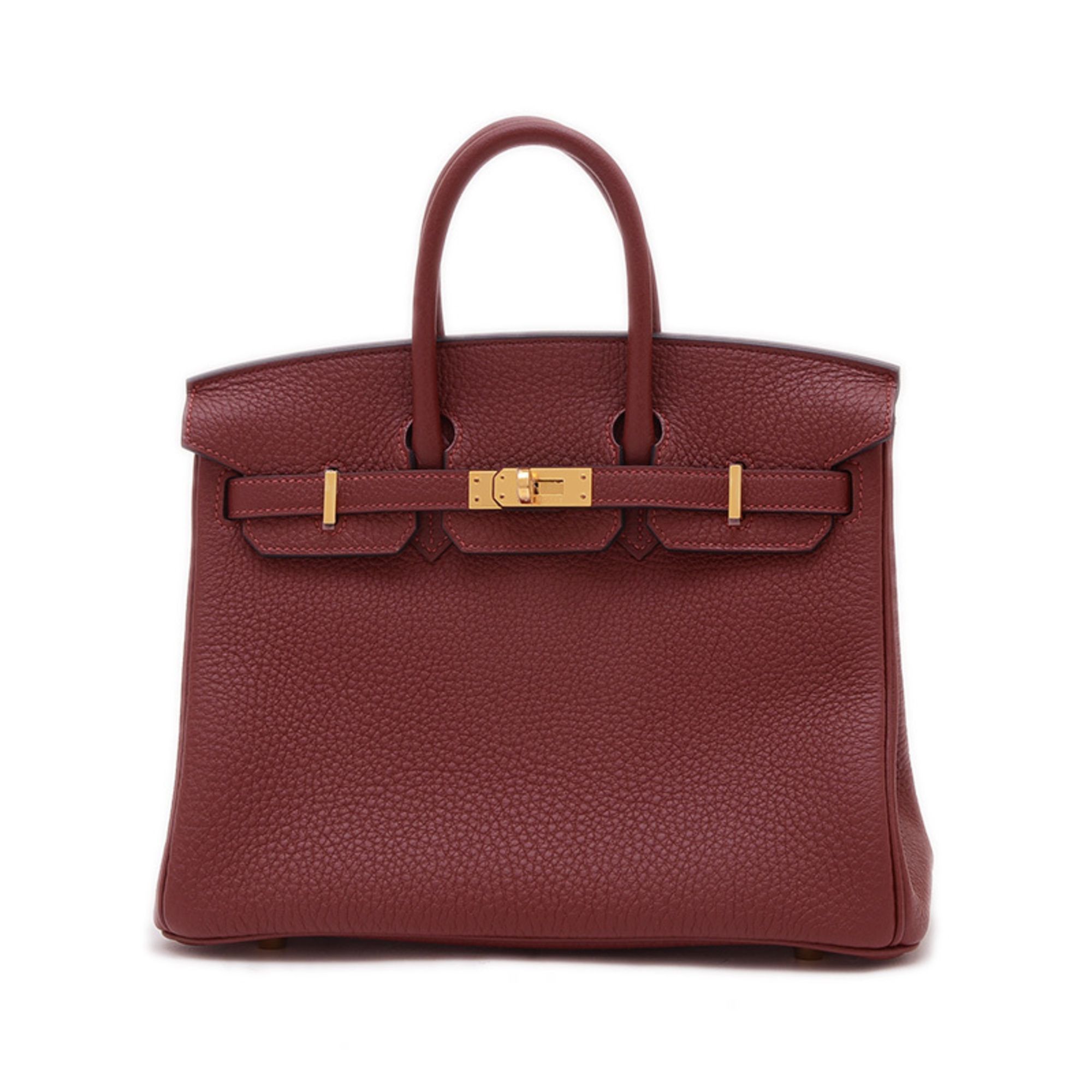 Hermes Hermès Birkin 25 Handbag in Togo Rouge H with Gold Hardware and K Stamp, BP