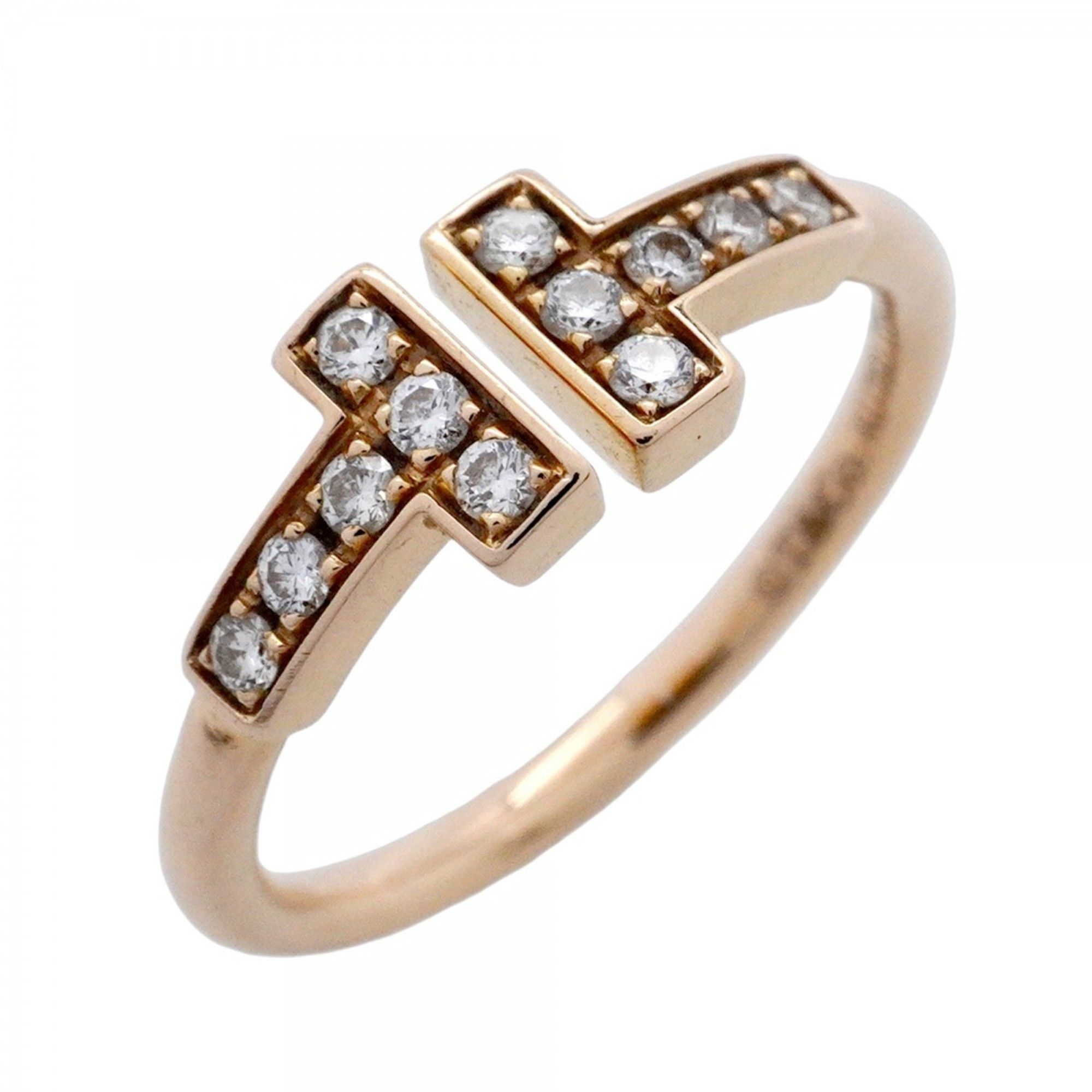 Tiffany T-wire ring in 18K pink gold with diamonds, size 6.5, for women, P1038693