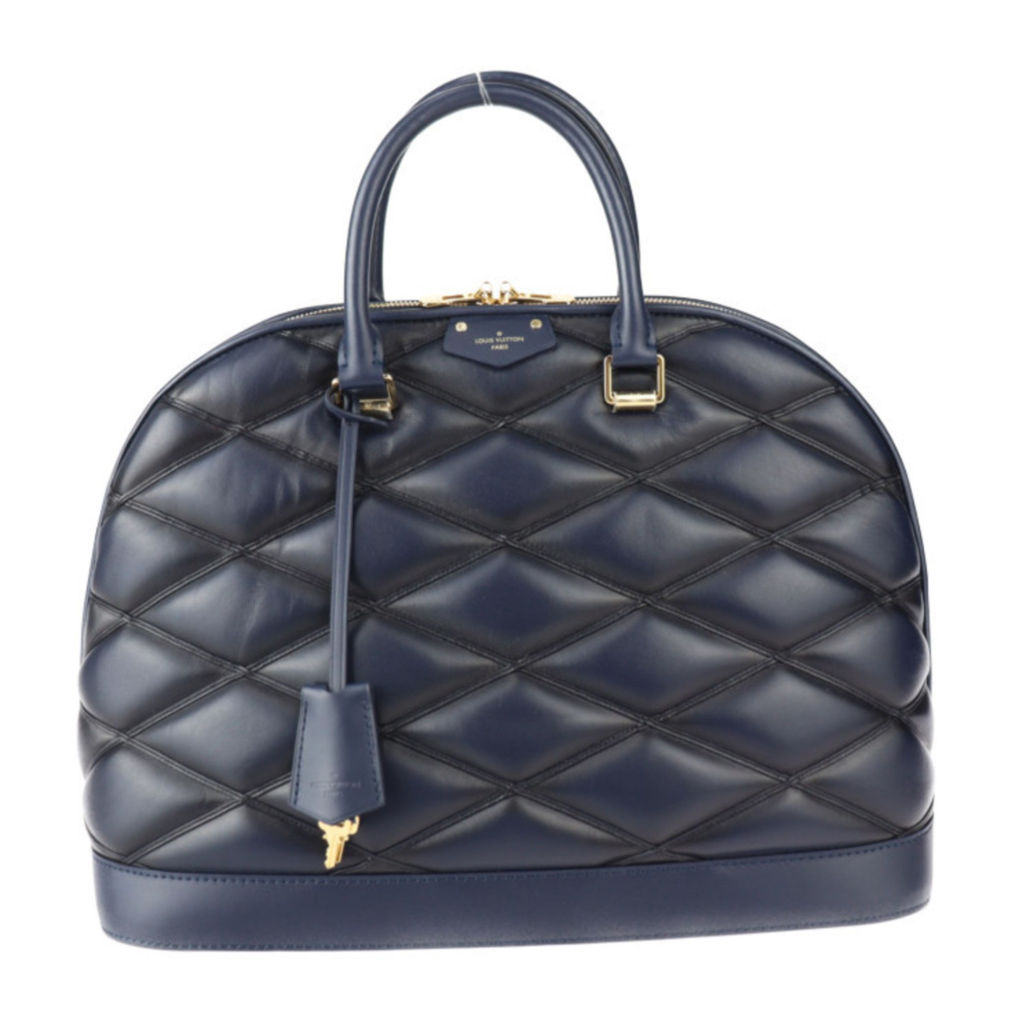 LOUIS VUITTON Louis Vuitton Alma GM Maltage Handbag M23723 Lamb Leather Blue Marine Quilting 2413053