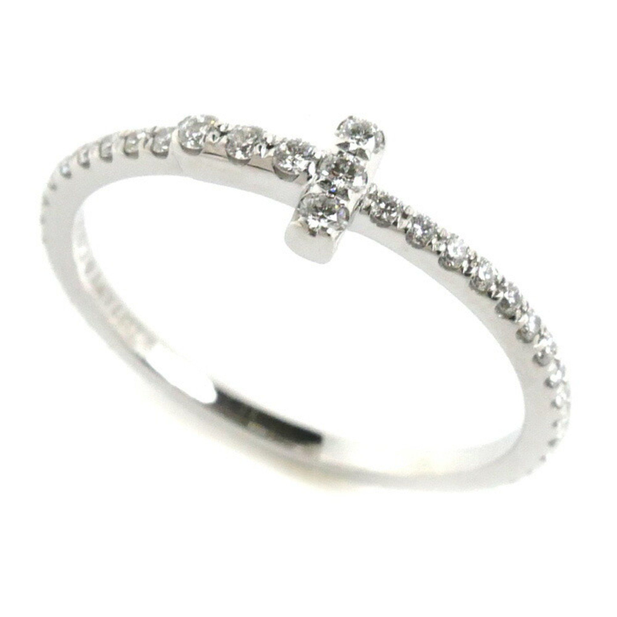 TIFFANY&Co. Tiffany K18WG White Gold T-Wire Full Circle Ring 60148897 Diamond Size 9 1.4g Women's
