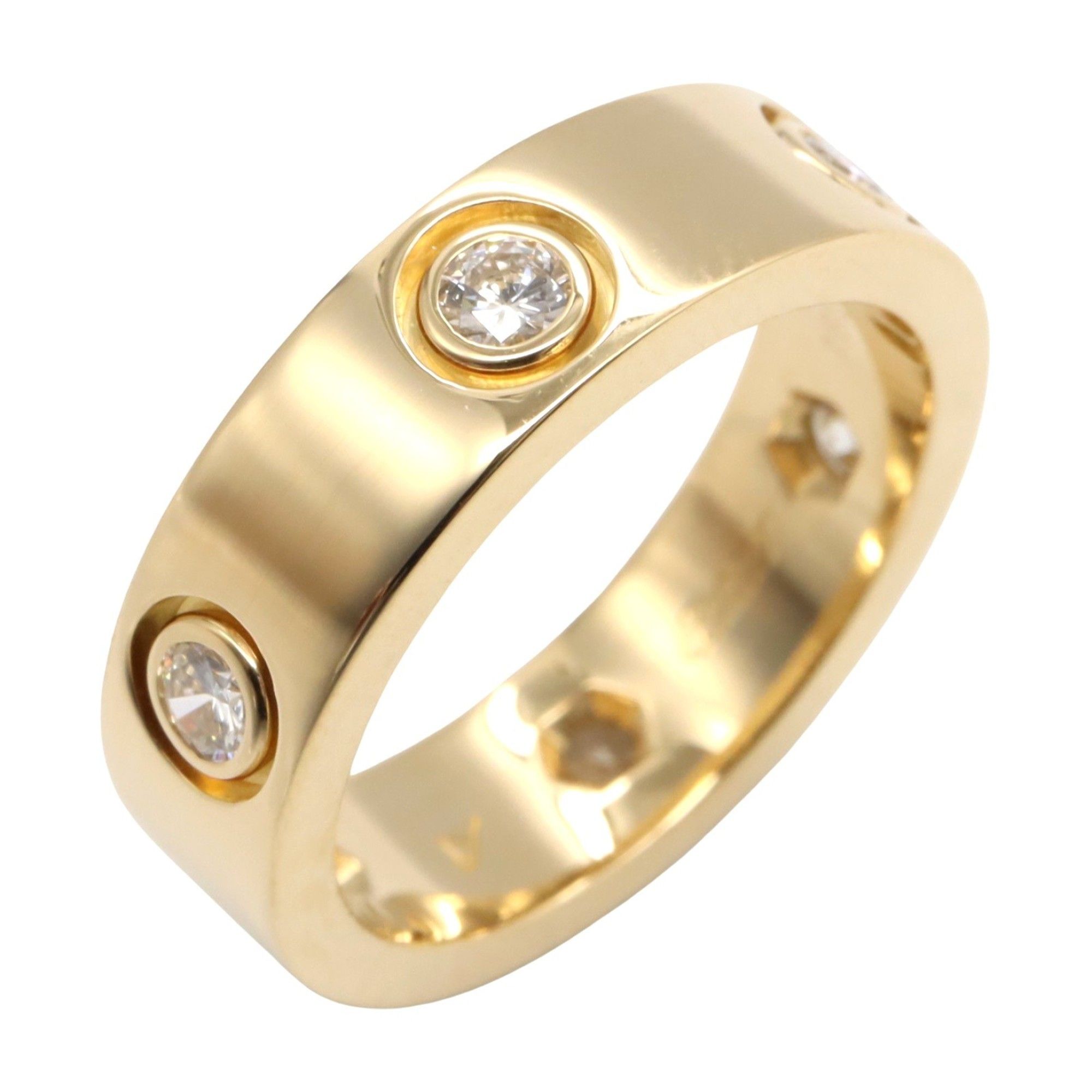 Cartier Love Ring 6PD, 18K Yellow Gold with Diamonds, Clear, for Women