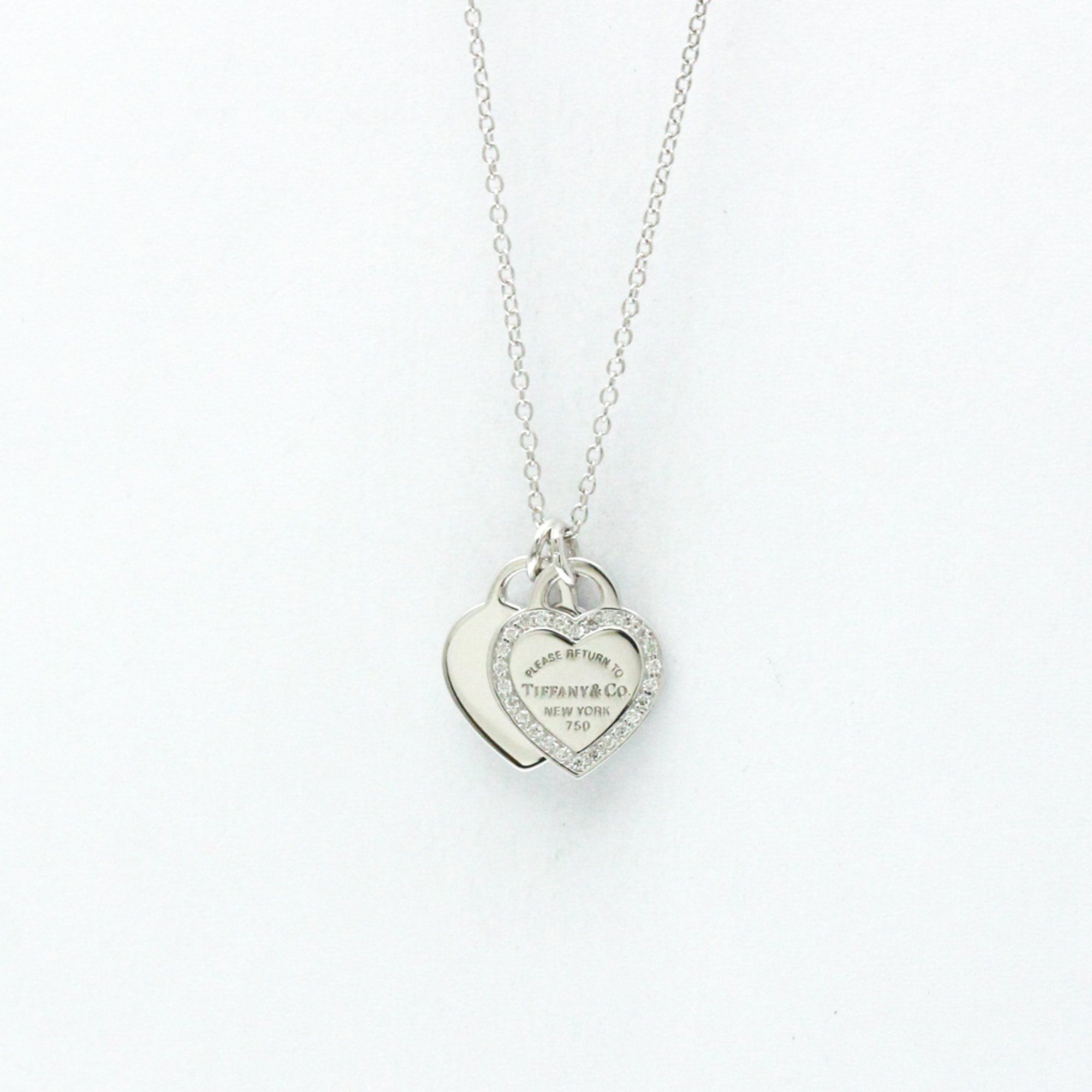 Tiffany Return To Tiffany Double Tag Diamond Necklace White Gold (18K) Diamond Men,Women Fashion Pen