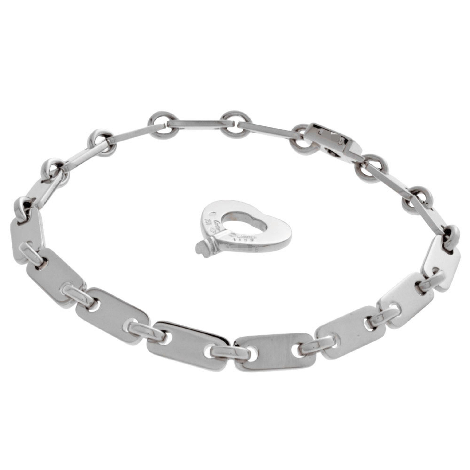 Cartier Figaro Bracelet 18KWG 21.5g White Gold Women's