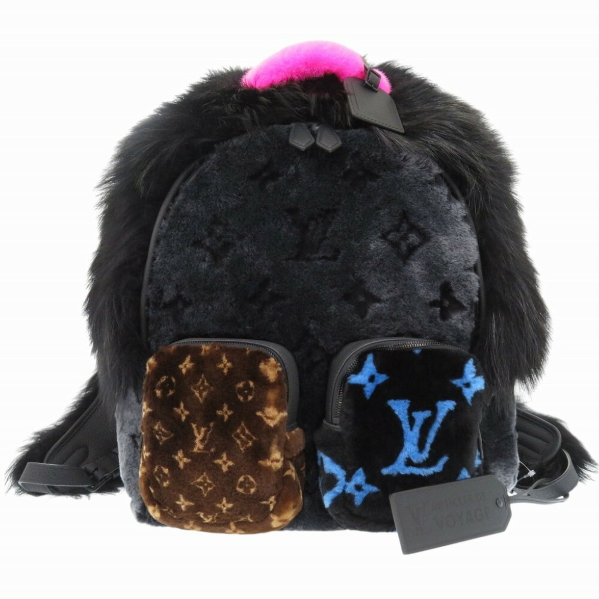 Louis Vuitton Automne Hiver 2020 M56852 Multi-Fur Backpack Black LV 0308LOUIS VUITTON Men's