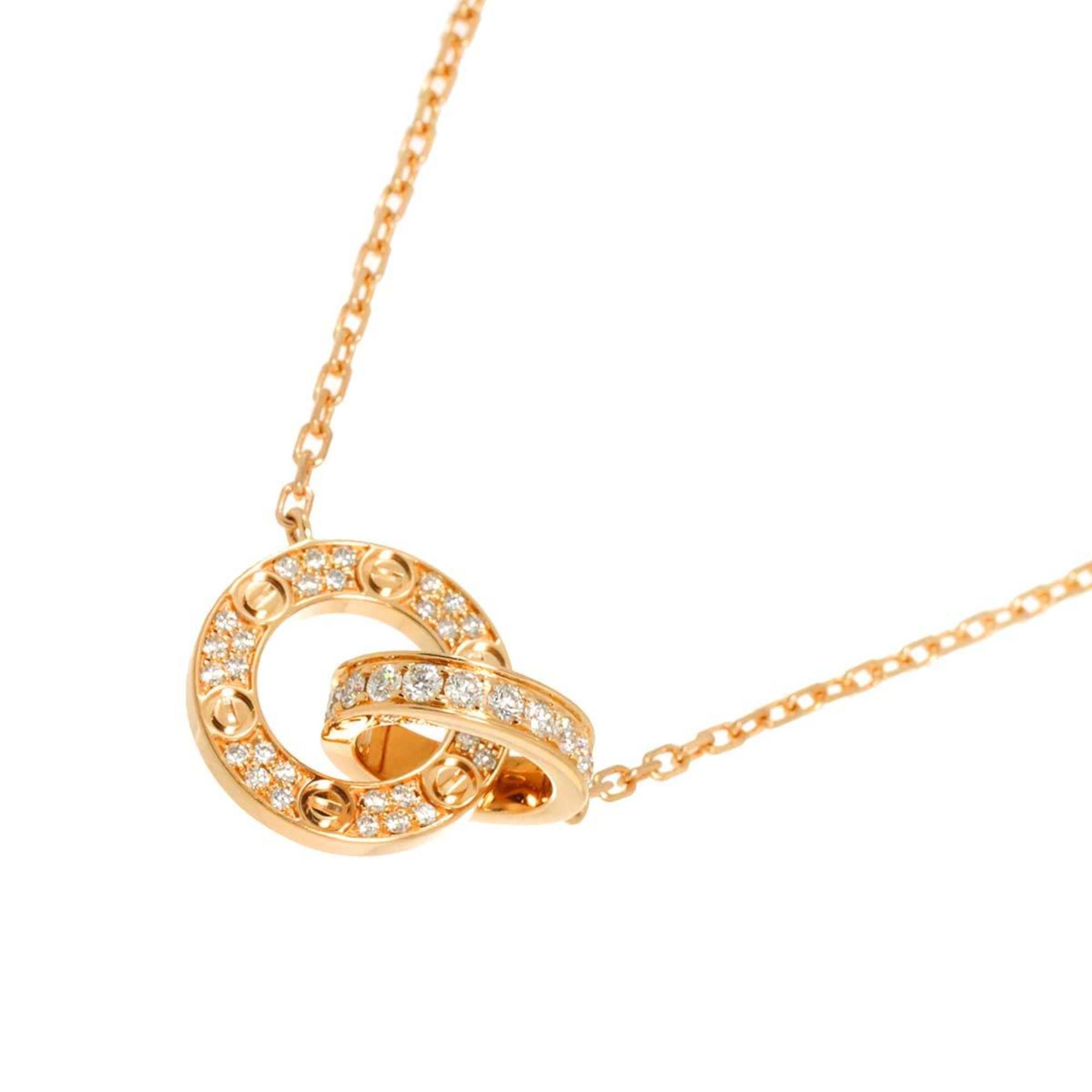Cartier Love Pavé Diamond Necklace, 41cm, 18K PG Pink Gold 750 Necklace
