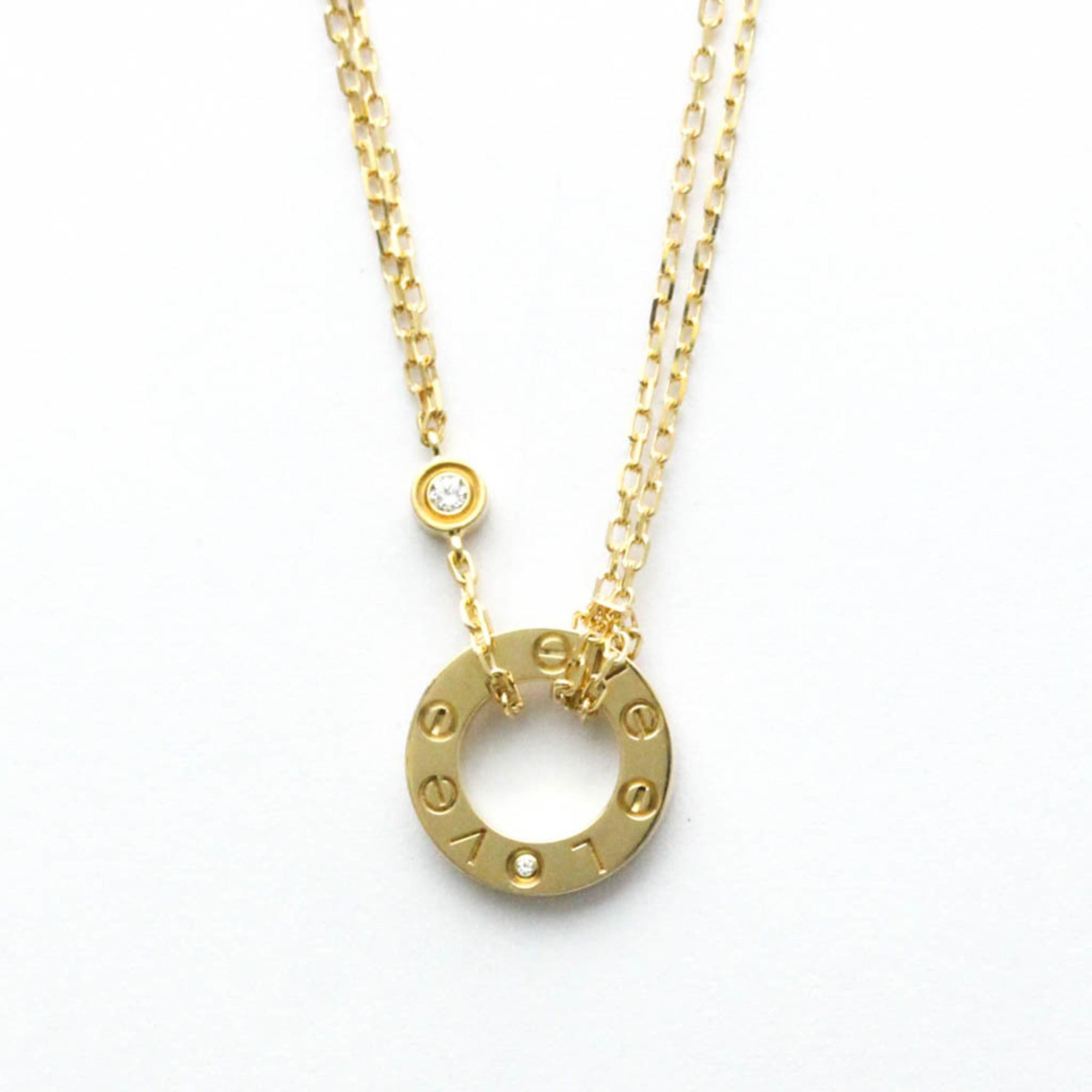Cartier Love Circle Necklace B7219500 Yellow Gold (18K) Diamond Men,Women Pendant Necklace (Gold)