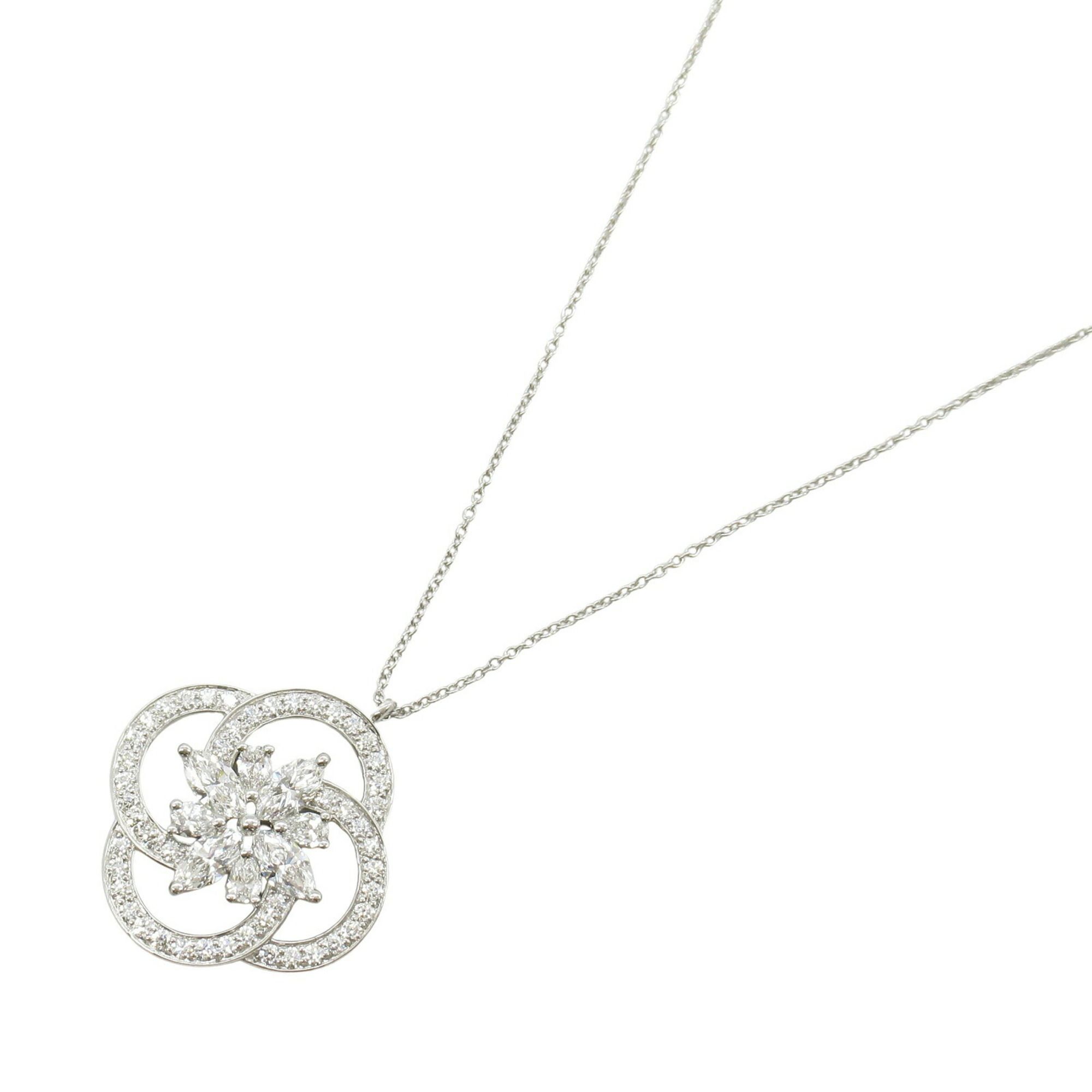 Tiffany & Co. Victoria Cluster Diamond Necklace, Pt950 Platinum, Diamond, Women's, Clear