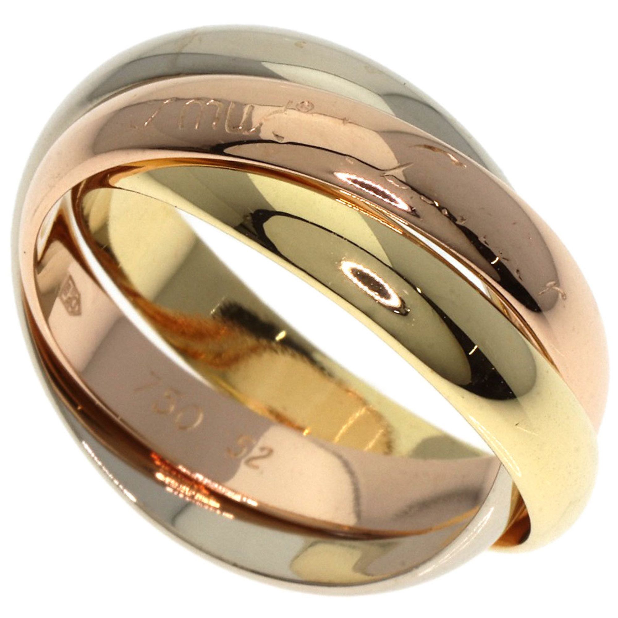 Cartier Trinity #52 Ring, 18K Yellow Gold, K18WG, K18PG, Women's, CARTIER