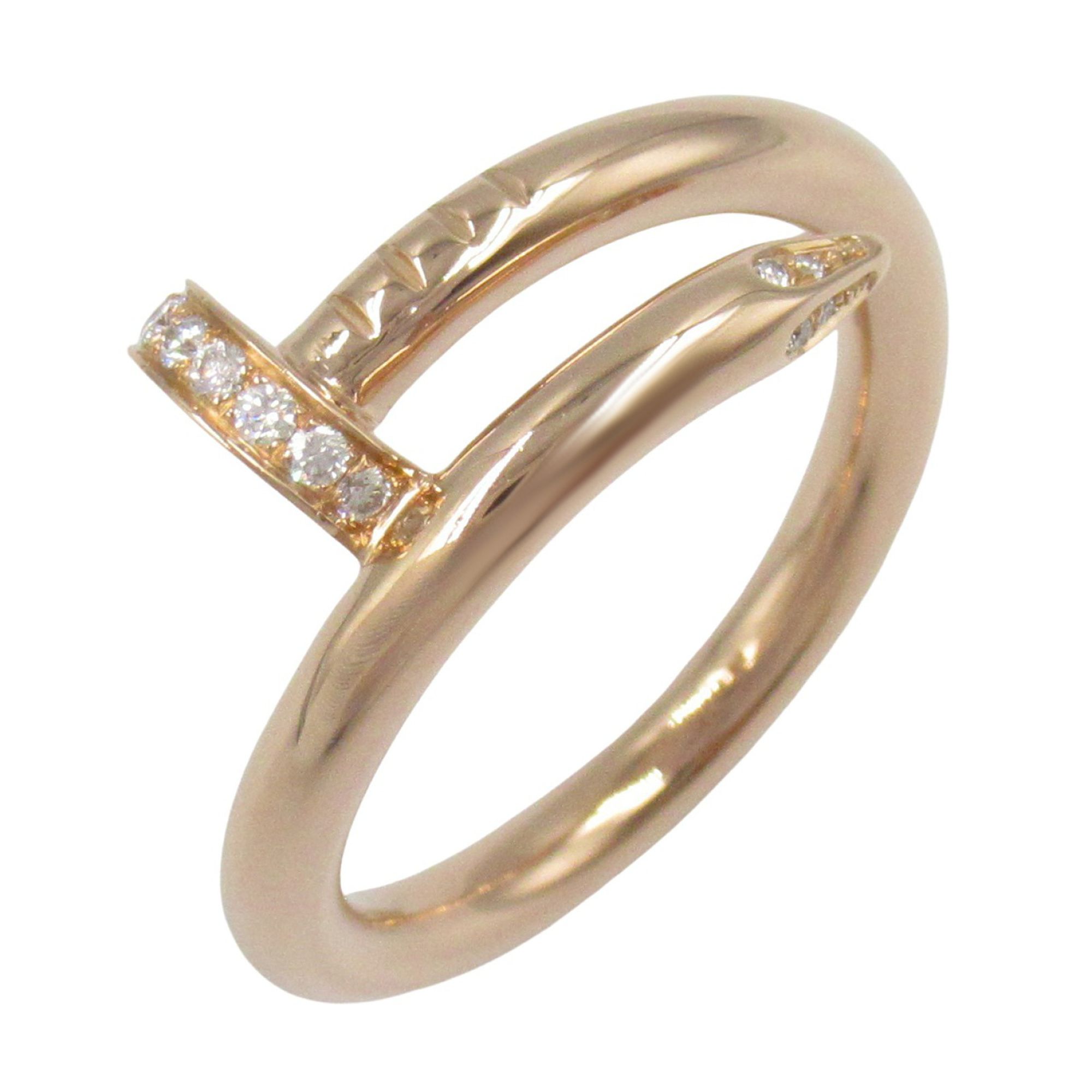 Cartier Juste un Clou Diamond Ring, 18K Pink Gold (K18PG) with Clear Diamonds, Women's