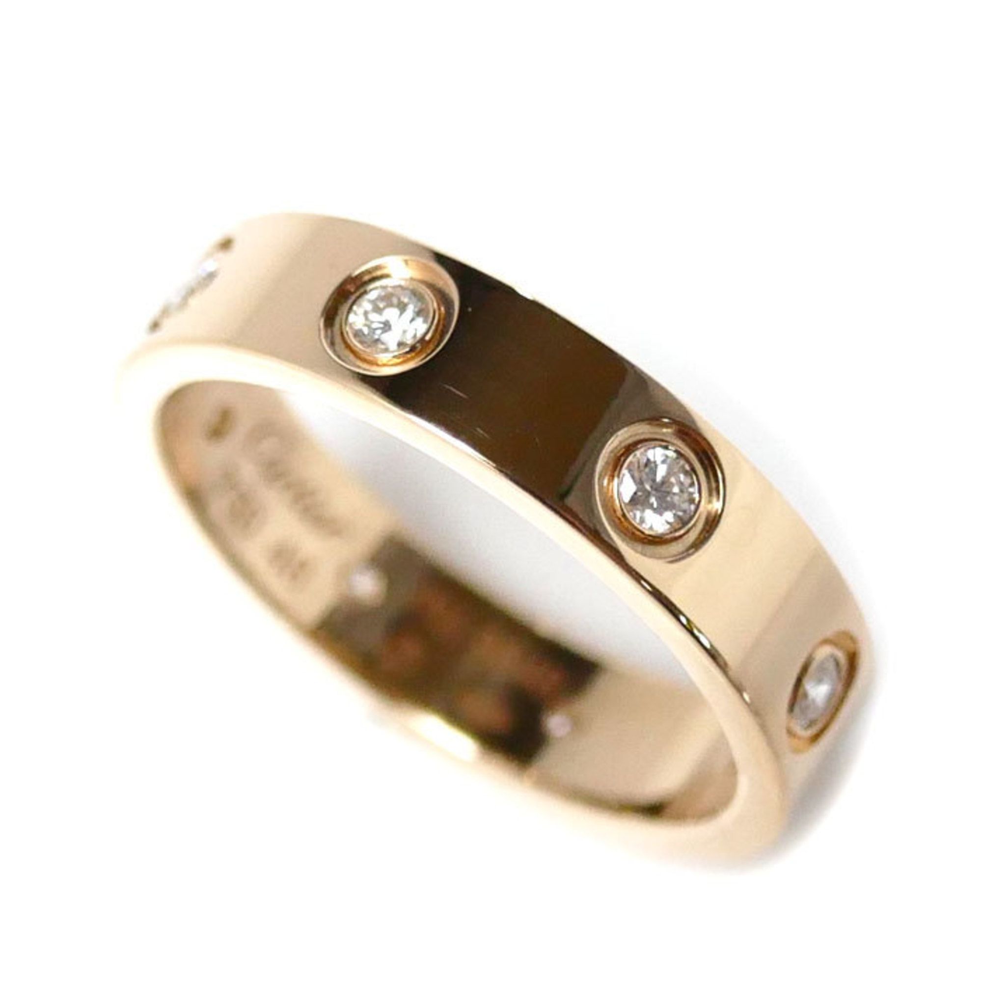 CARTIER Cartier K18PG Pink Gold Love Full Diamond Ring B4050848 Size 8 48 3.9g Women's