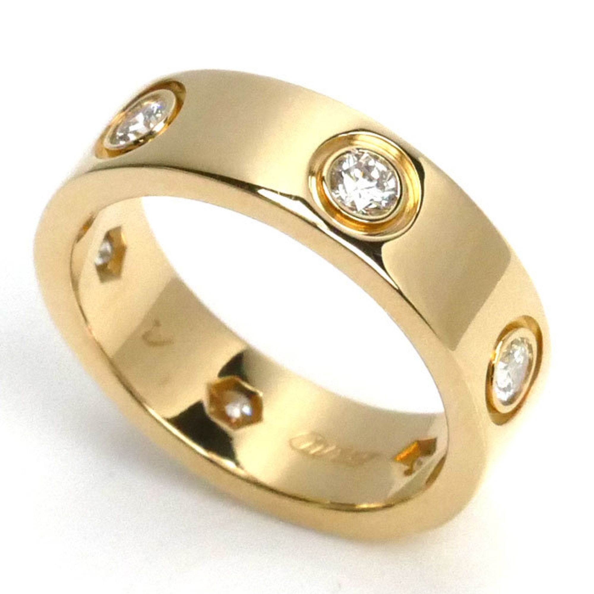CARTIER Cartier K18YG Yellow Gold Love Classic Model 6 Diamonds Ring Diamond Size 9 49 7.3g Women's