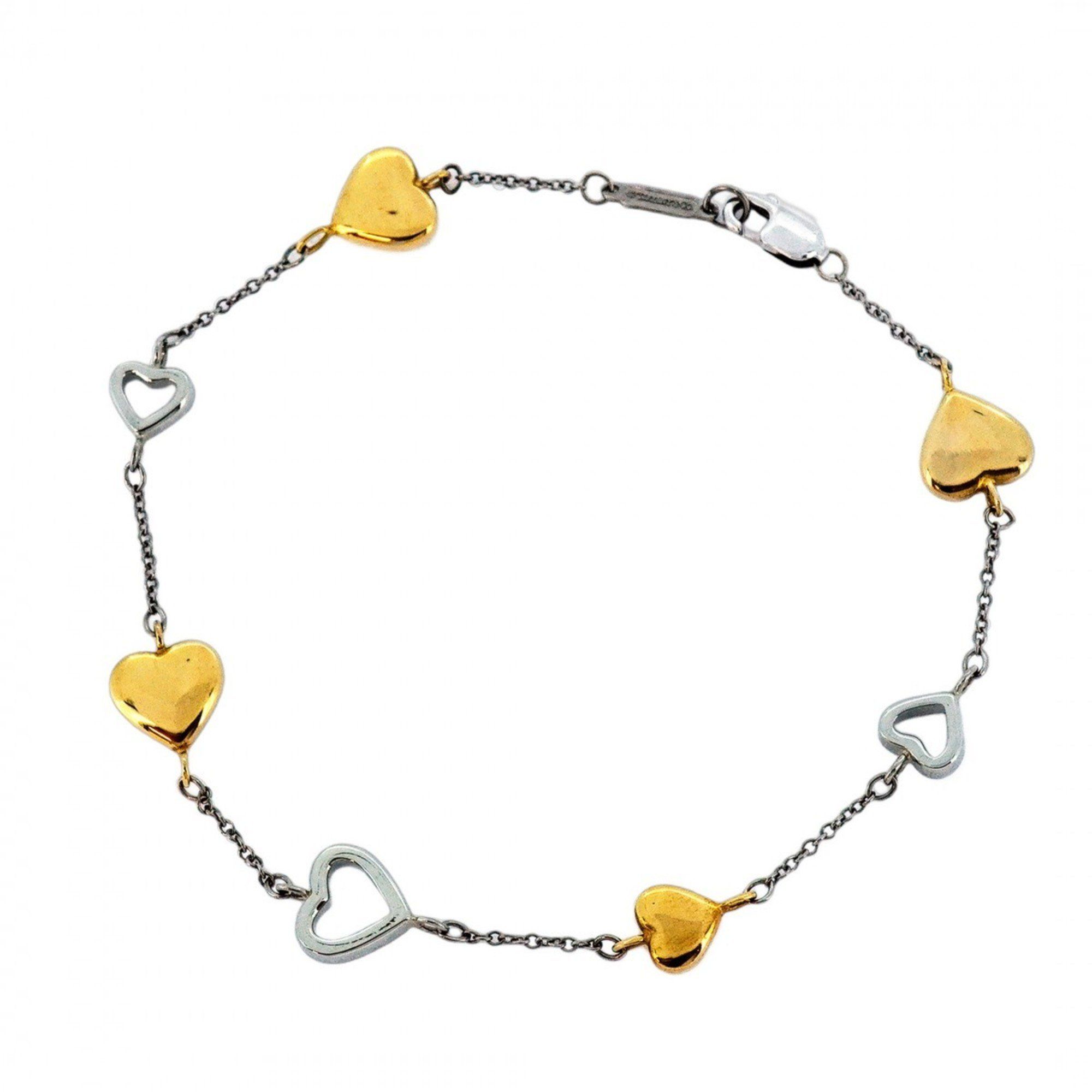 Tiffany Multi-Heart Bracelet in 18K White Gold and 18KYG Yellow for Women